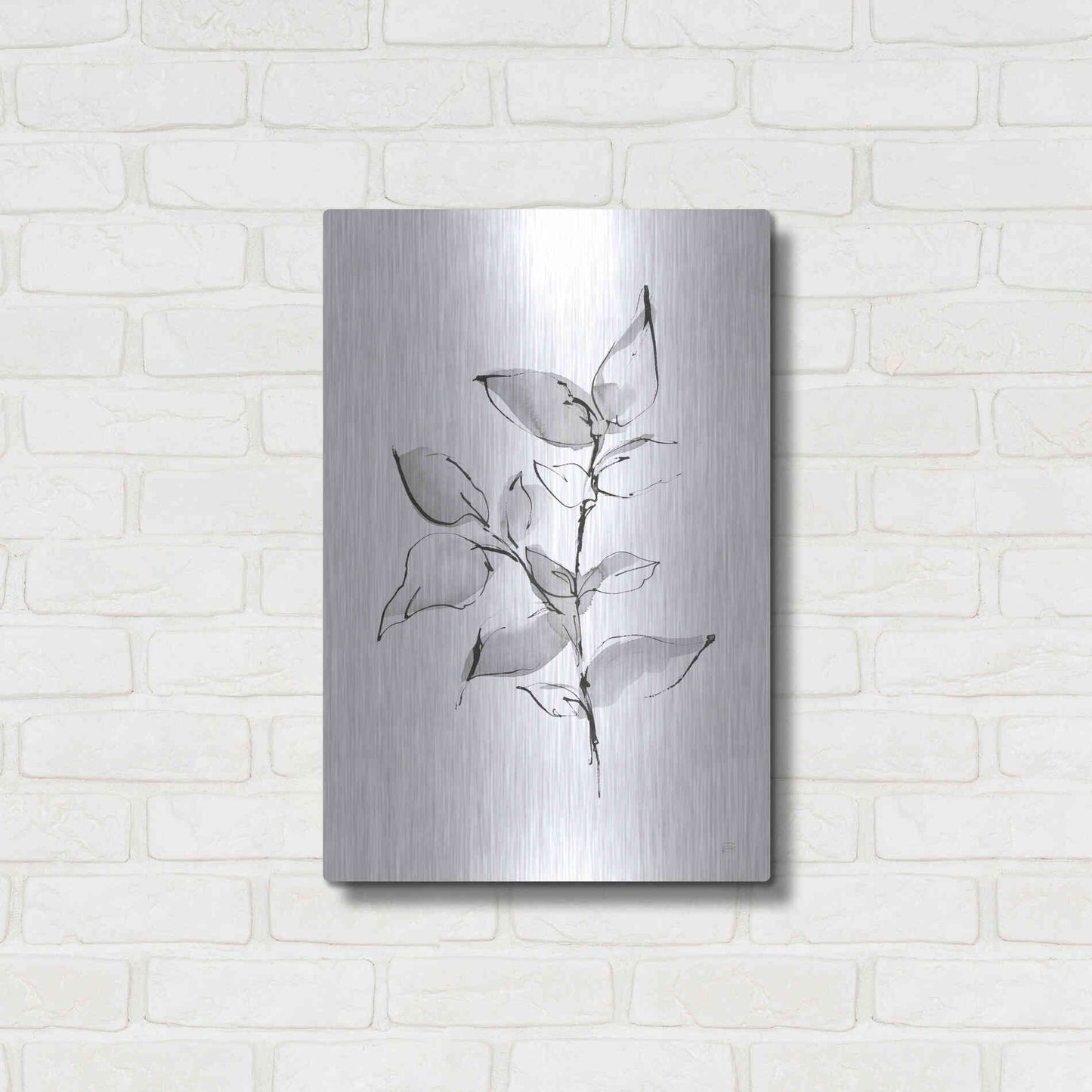 Luxe Metal Art 'Wash Leaf II' by Chris Paschke, Metal Wall Art,16x24