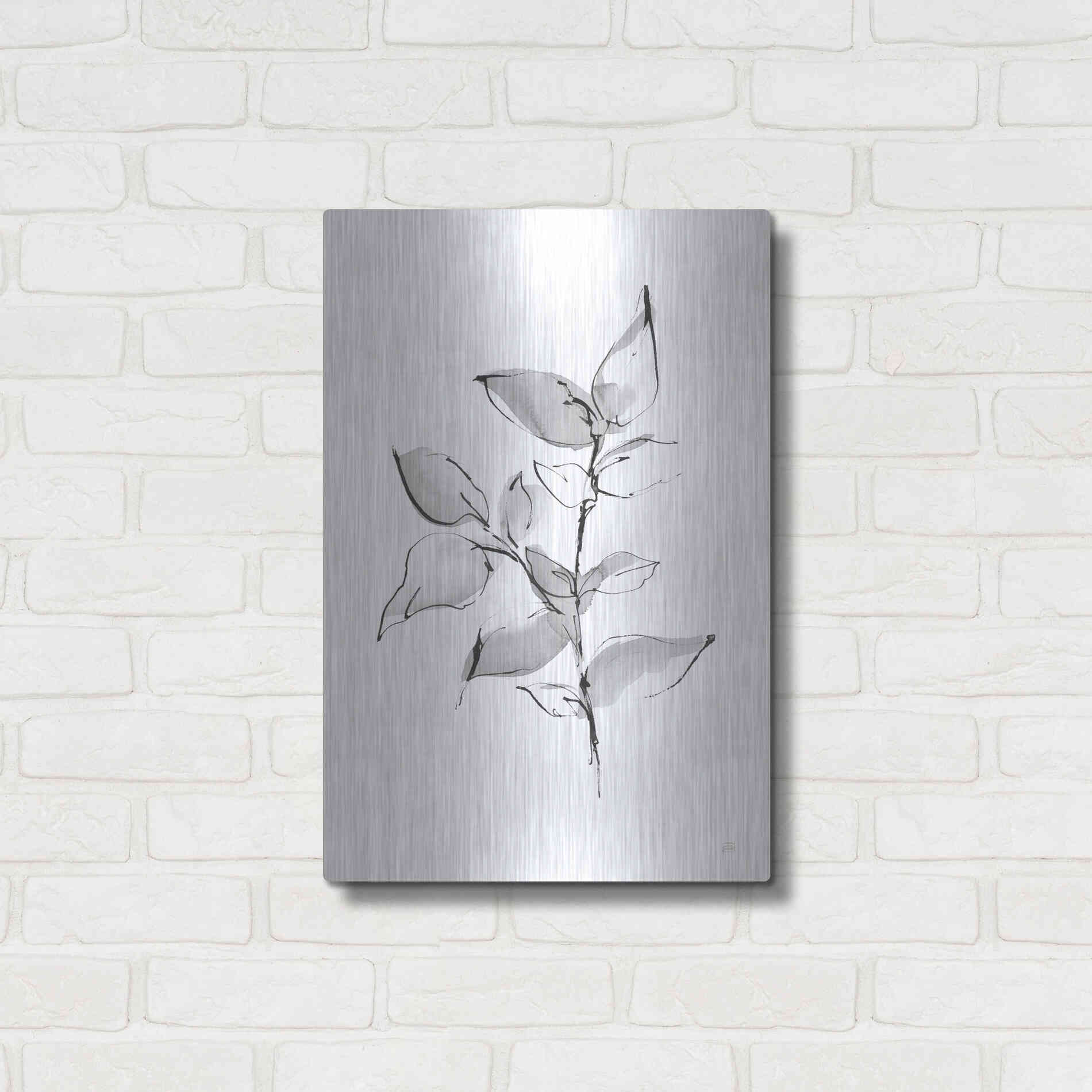 Luxe Metal Art 'Wash Leaf II' by Chris Paschke, Metal Wall Art,16x24