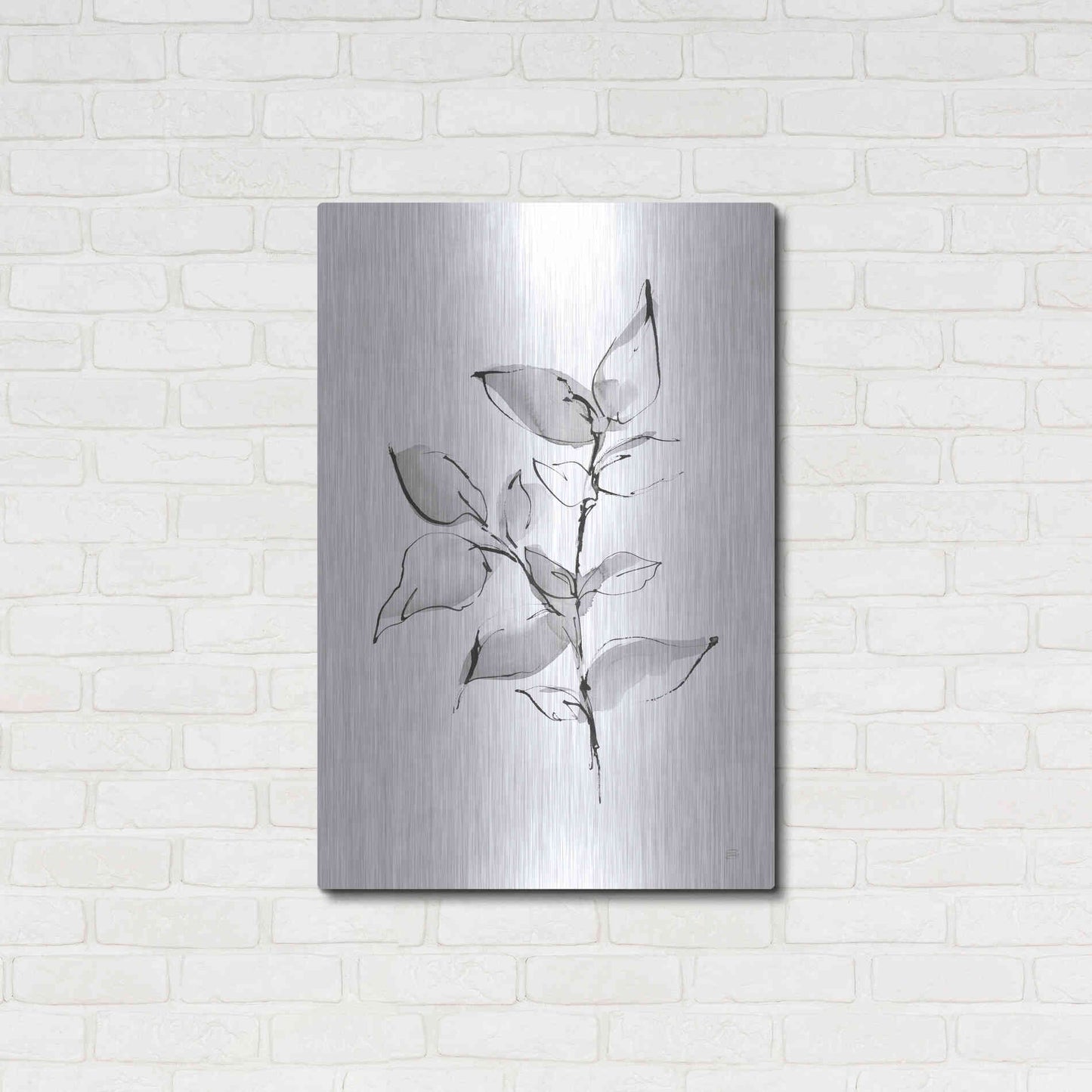 Luxe Metal Art 'Wash Leaf II' by Chris Paschke, Metal Wall Art,24x36
