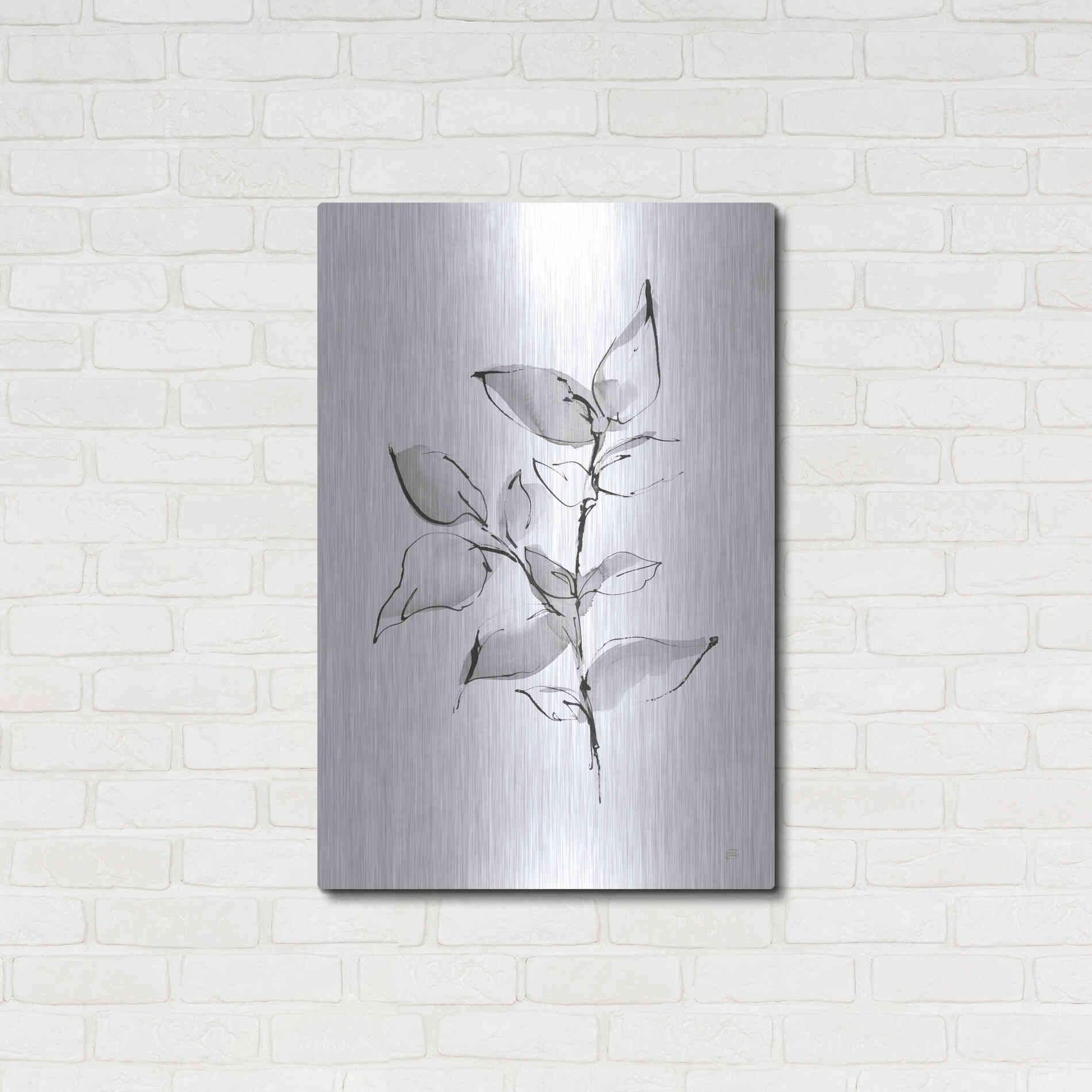 Luxe Metal Art 'Wash Leaf II' by Chris Paschke, Metal Wall Art,24x36
