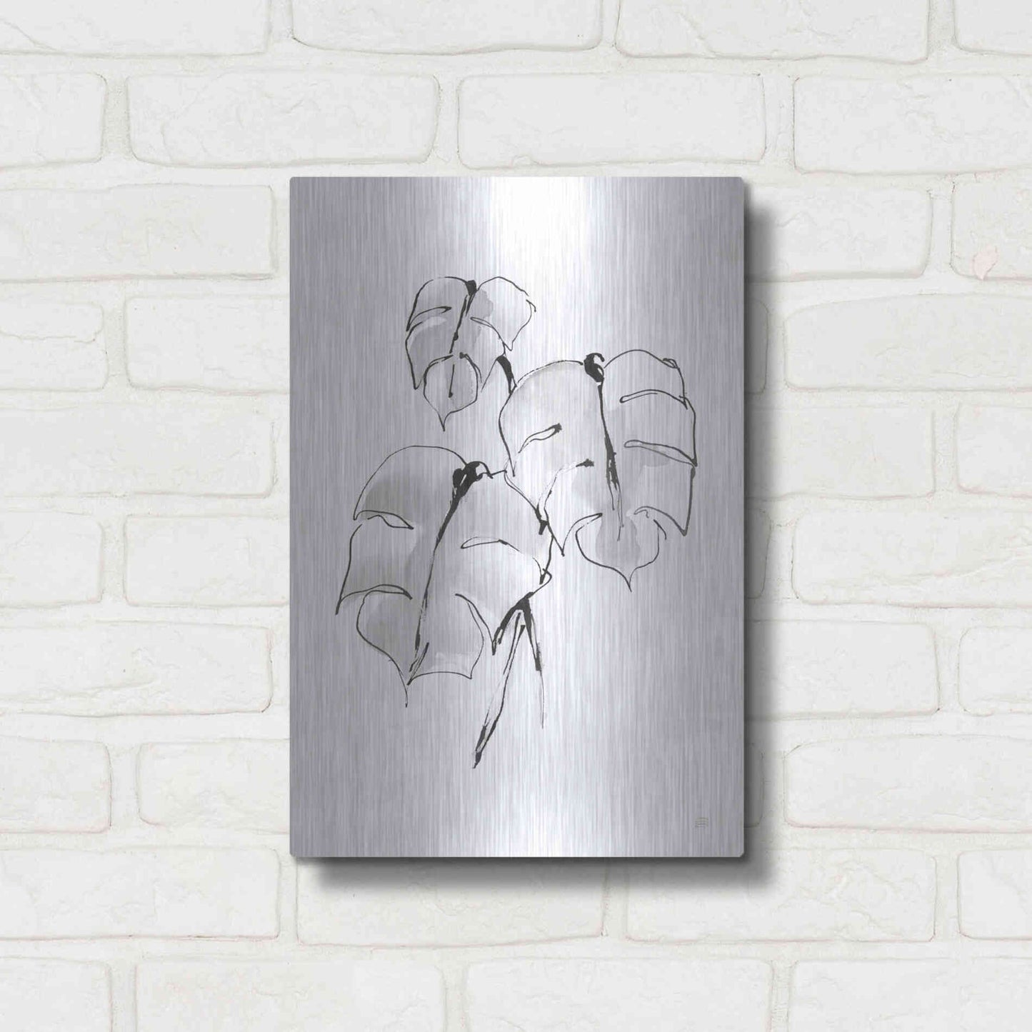 Luxe Metal Art 'Wash Split Leaf I' by Chris Paschke, Metal Wall Art,12x16