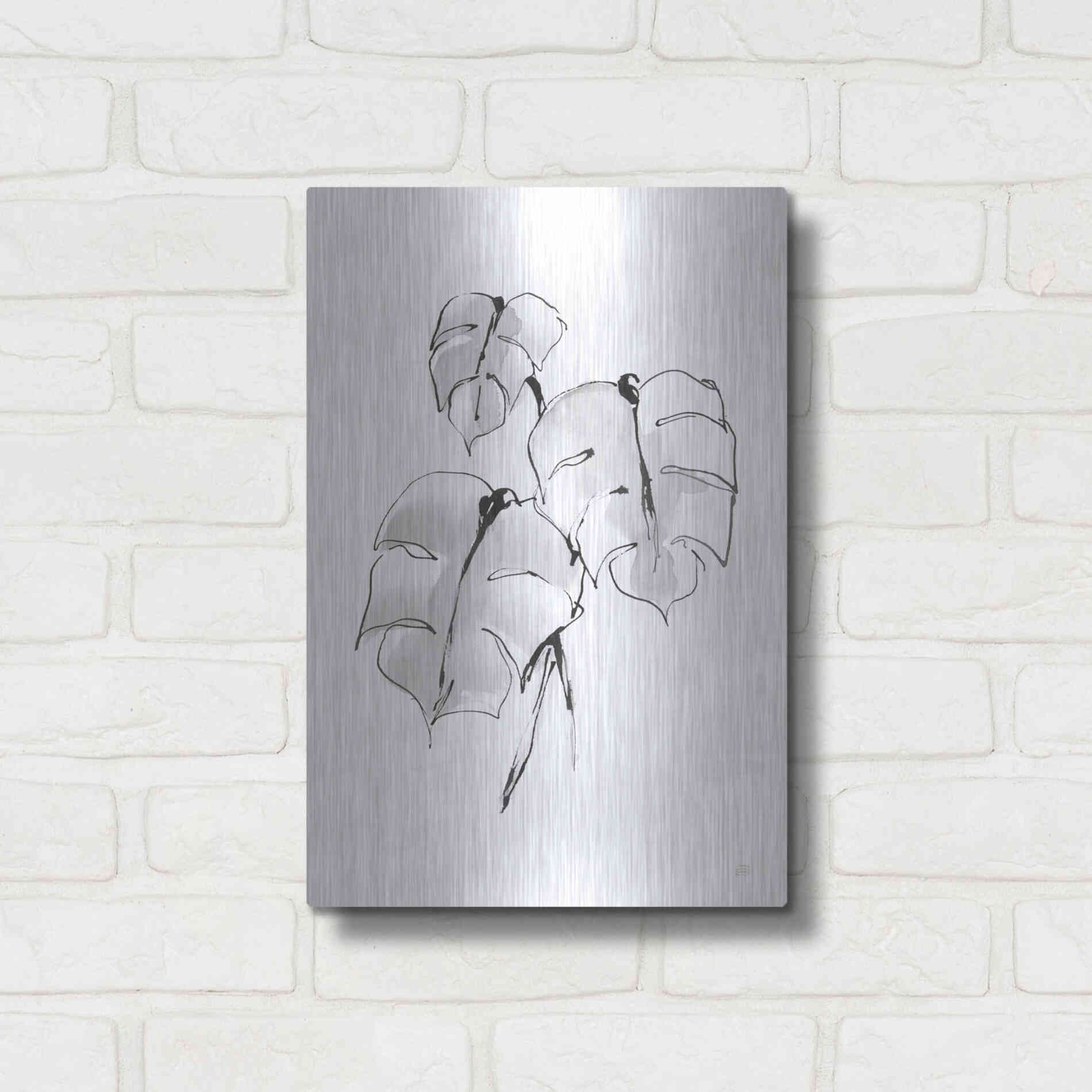 Luxe Metal Art 'Wash Split Leaf I' by Chris Paschke, Metal Wall Art,12x16