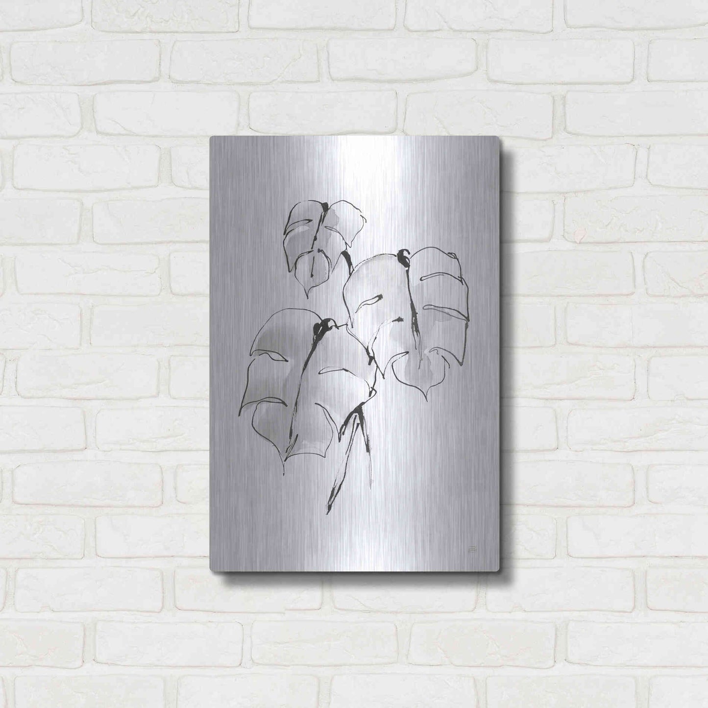 Luxe Metal Art 'Wash Split Leaf I' by Chris Paschke, Metal Wall Art,16x24