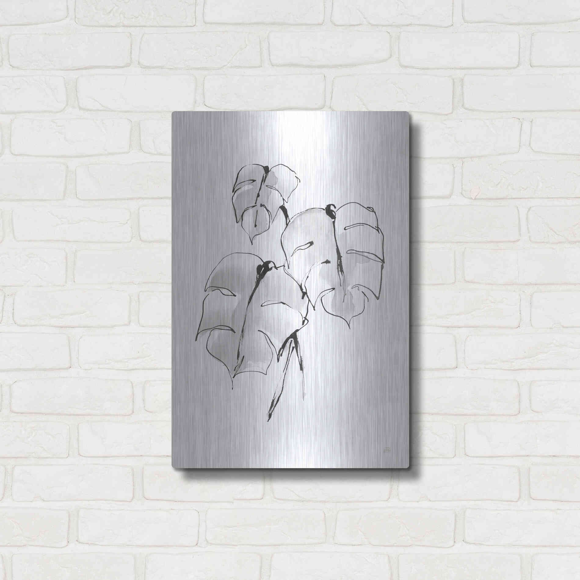 Luxe Metal Art 'Wash Split Leaf I' by Chris Paschke, Metal Wall Art,16x24