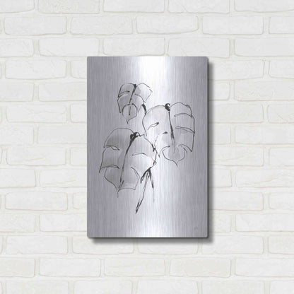 Luxe Metal Art 'Wash Split Leaf I' by Chris Paschke, Metal Wall Art,16x24