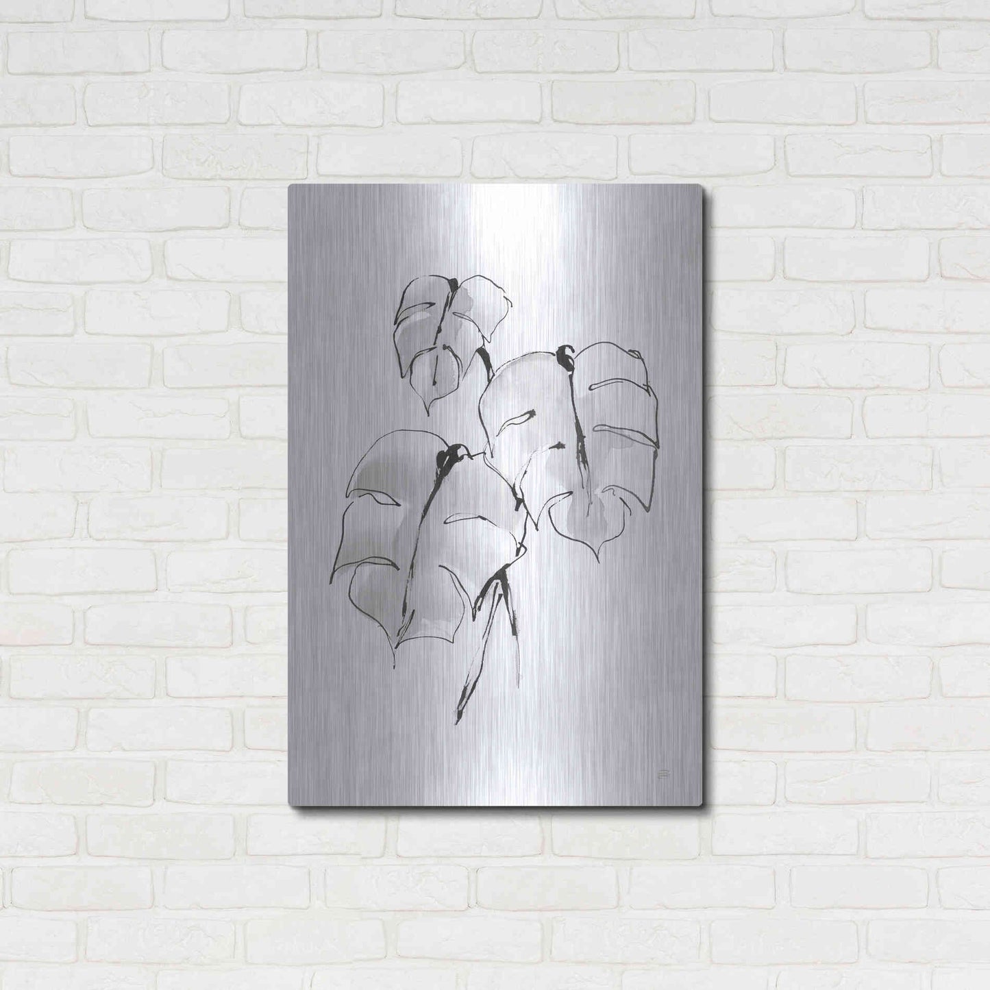 Luxe Metal Art 'Wash Split Leaf I' by Chris Paschke, Metal Wall Art,24x36
