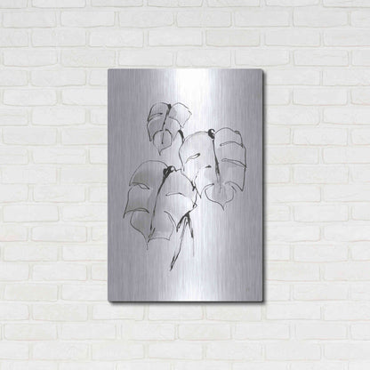 Luxe Metal Art 'Wash Split Leaf I' by Chris Paschke, Metal Wall Art,24x36