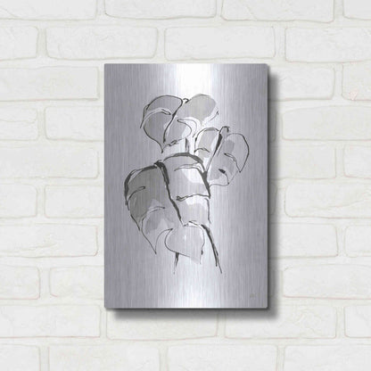 Luxe Metal Art 'Wash Split Leaf II' by Chris Paschke, Metal Wall Art,12x16