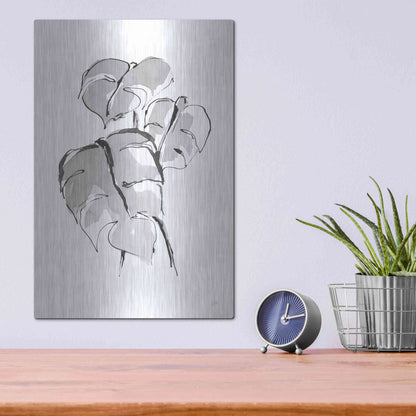 Luxe Metal Art 'Wash Split Leaf II' by Chris Paschke, Metal Wall Art,12x16