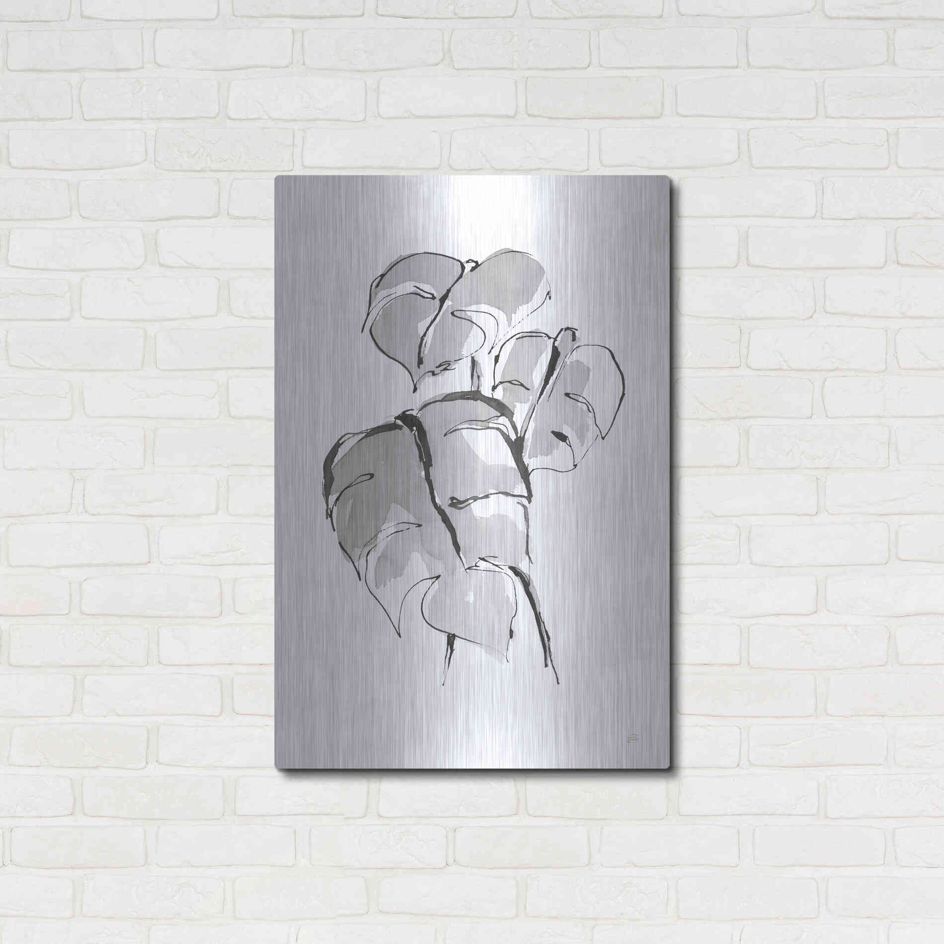 Luxe Metal Art 'Wash Split Leaf II' by Chris Paschke, Metal Wall Art,24x36