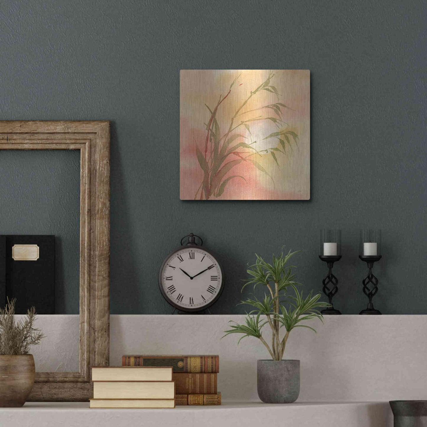 Luxe Metal Art 'Moon Season Autumn' by Chris Paschke, Metal Wall Art,12x12