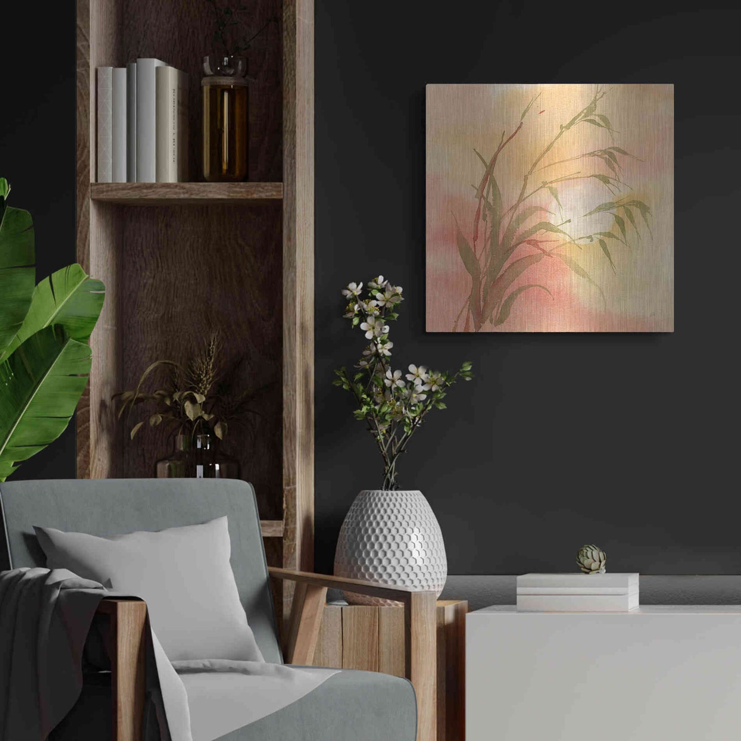 Luxe Metal Art 'Moon Season Autumn' by Chris Paschke, Metal Wall Art,24x24