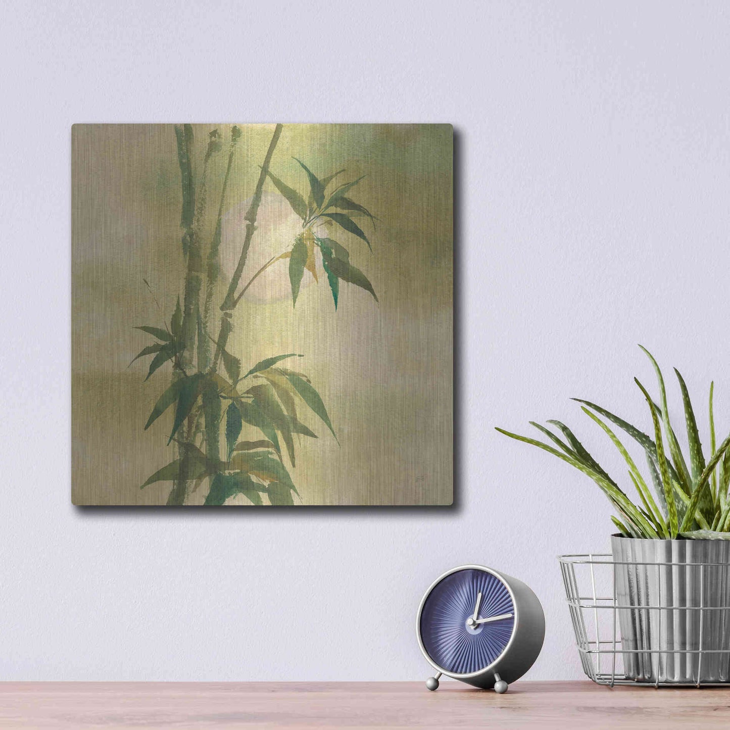 Luxe Metal Art 'Moon Season Spring' by Chris Paschke, Metal Wall Art,12x12