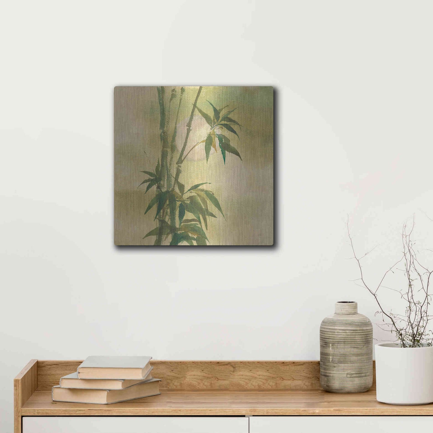 Luxe Metal Art 'Moon Season Spring' by Chris Paschke, Metal Wall Art,12x12