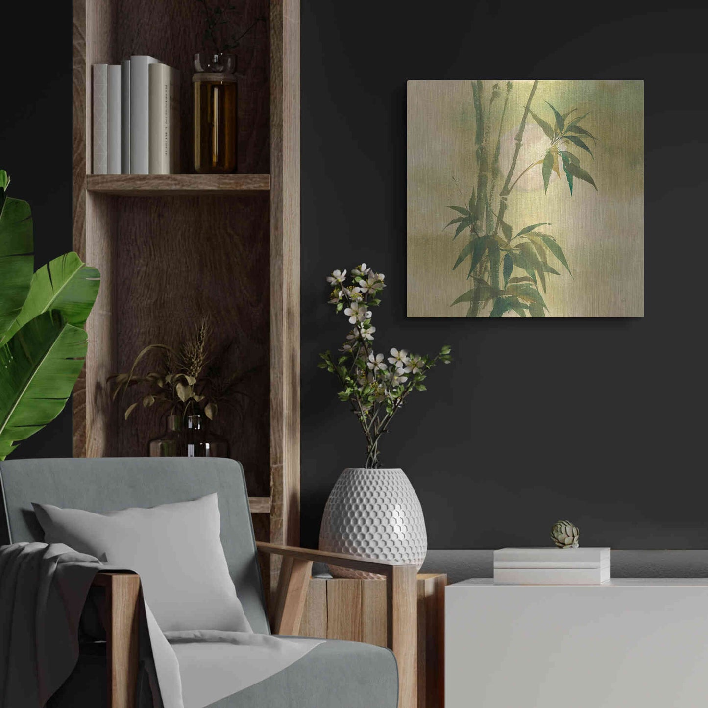 Luxe Metal Art 'Moon Season Spring' by Chris Paschke, Metal Wall Art,24x24