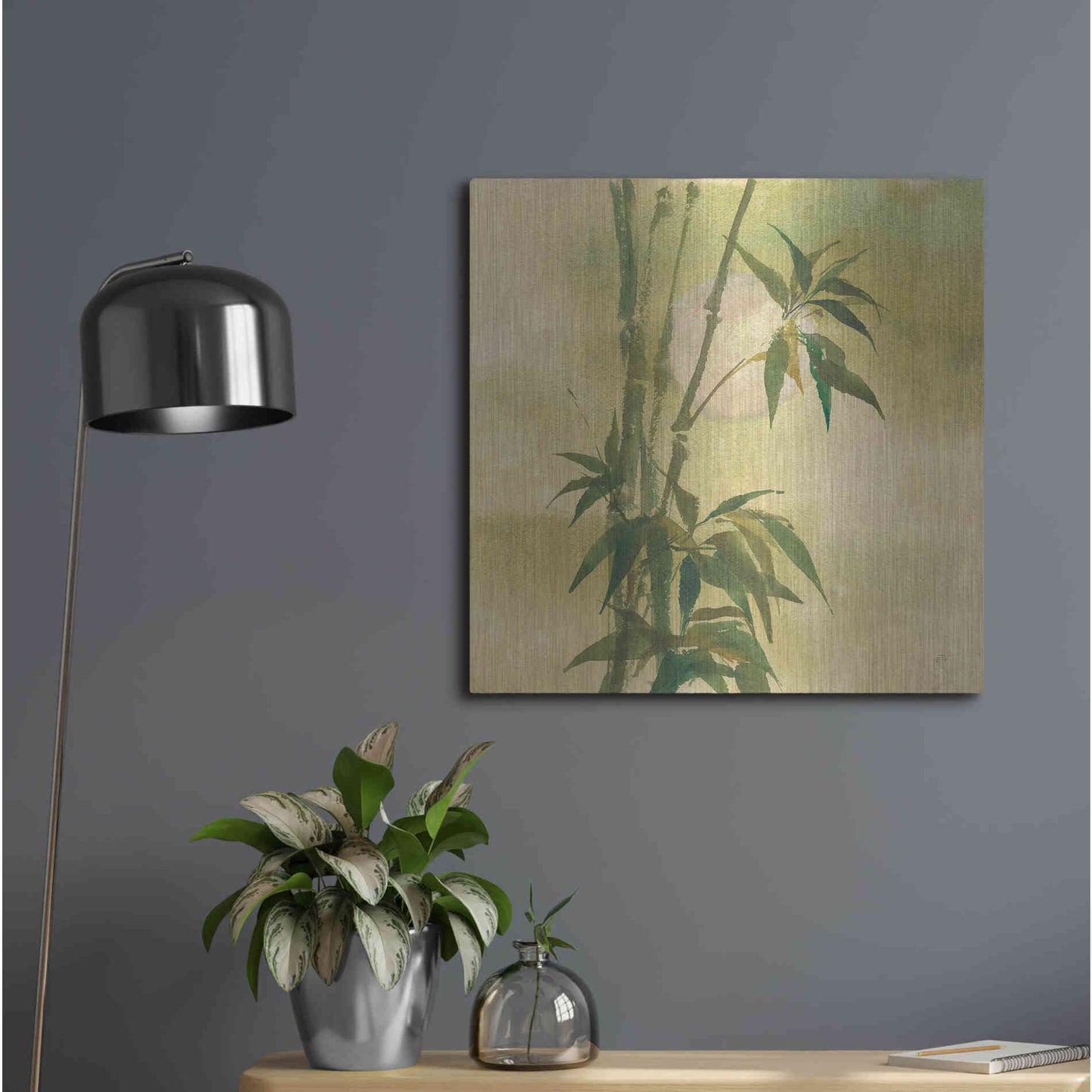 Luxe Metal Art 'Moon Season Spring' by Chris Paschke, Metal Wall Art,24x24