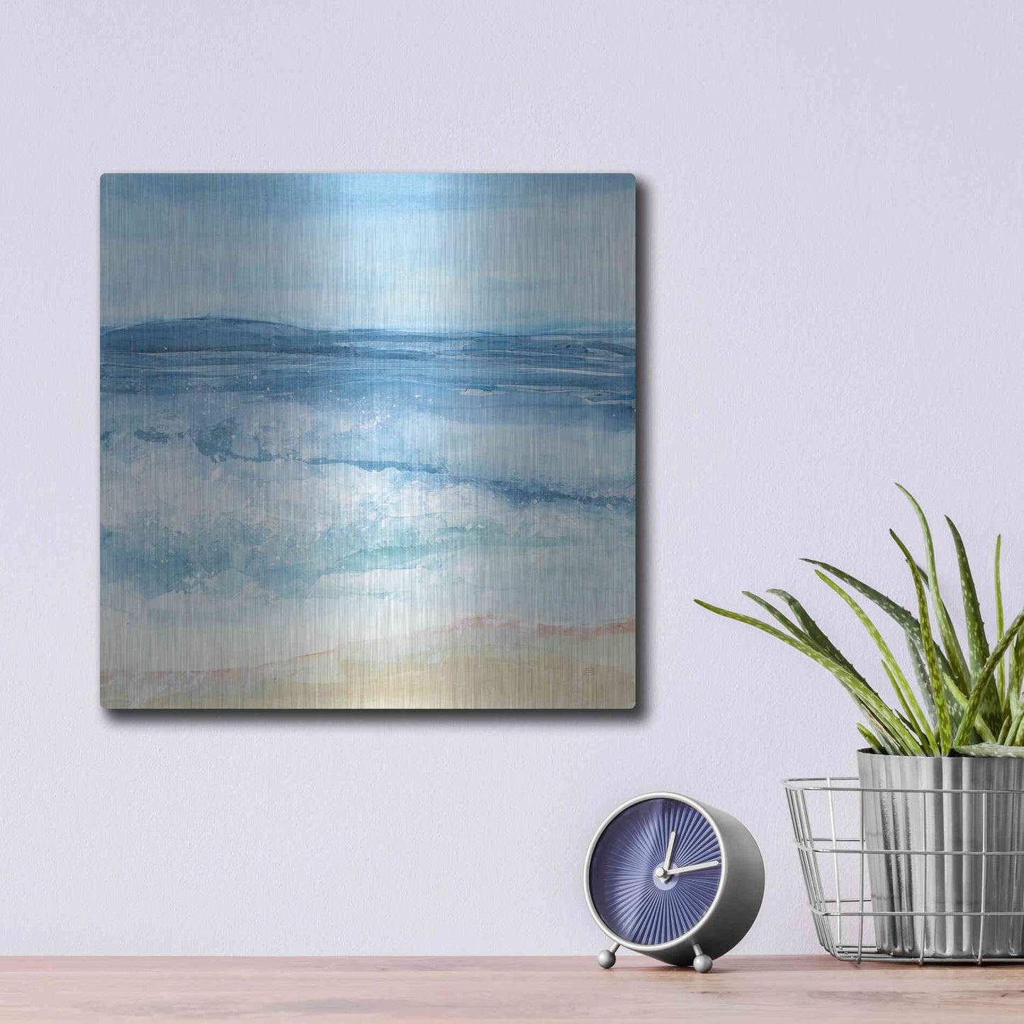 Luxe Metal Art 'Coastal III' by Chris Paschke, Metal Wall Art,12x12