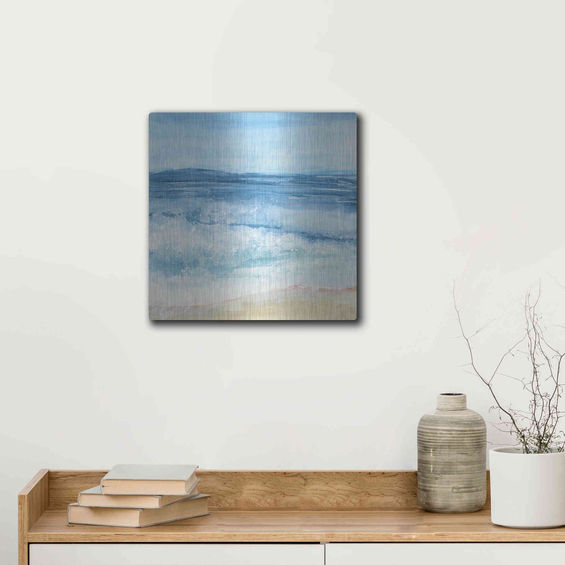 Luxe Metal Art 'Coastal III' by Chris Paschke, Metal Wall Art,12x12