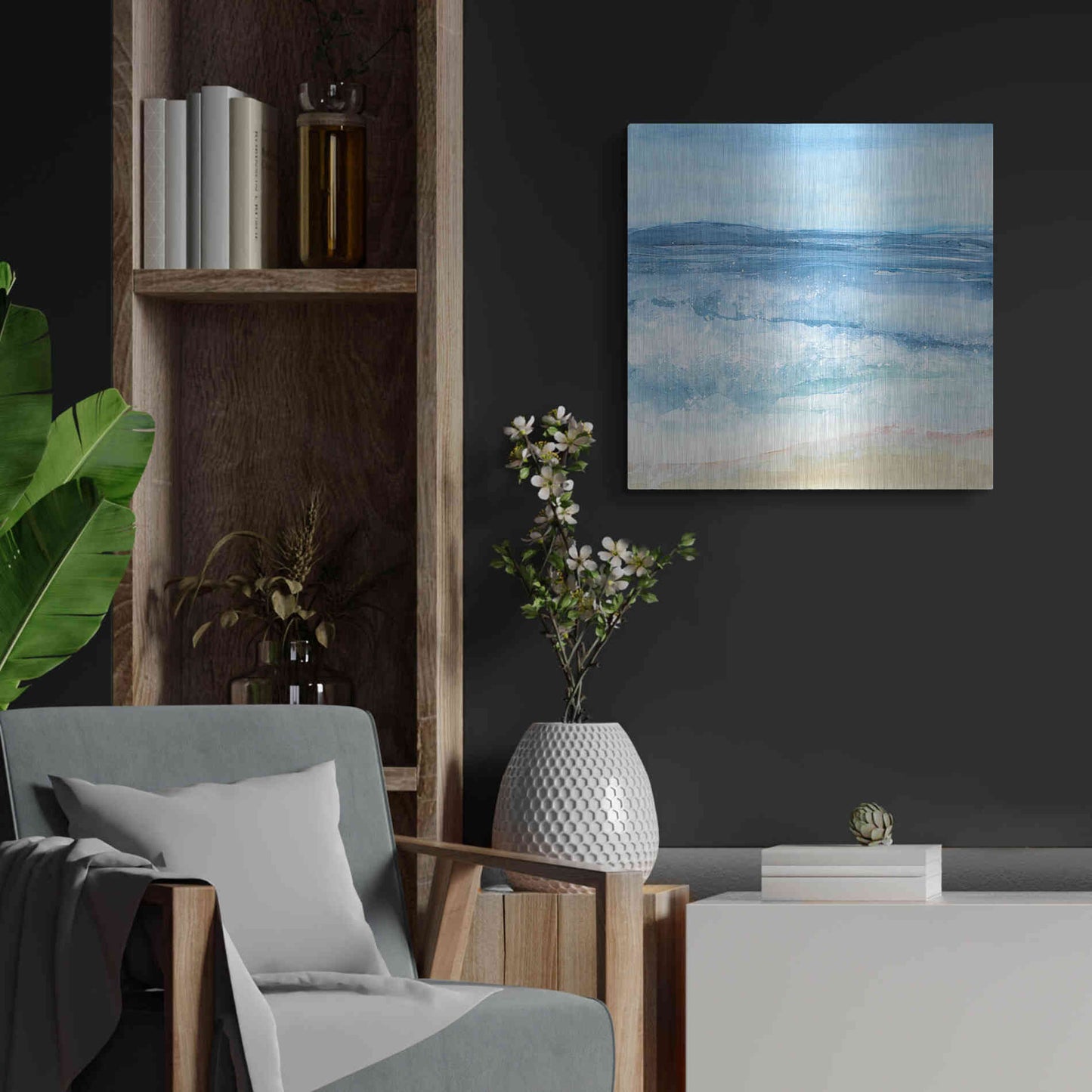 Luxe Metal Art 'Coastal III' by Chris Paschke, Metal Wall Art,24x24