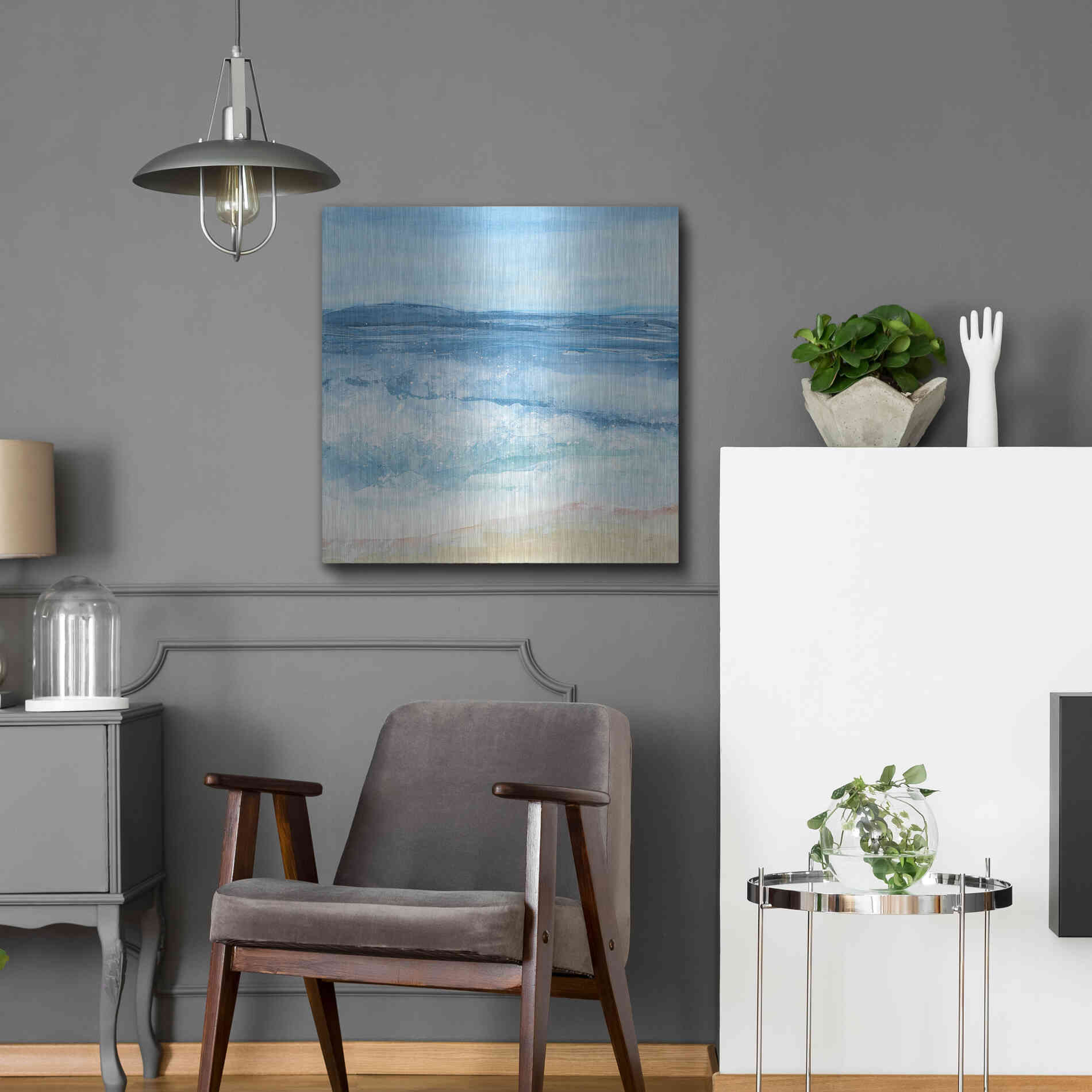 Luxe Metal Art 'Coastal III' by Chris Paschke, Metal Wall Art,24x24