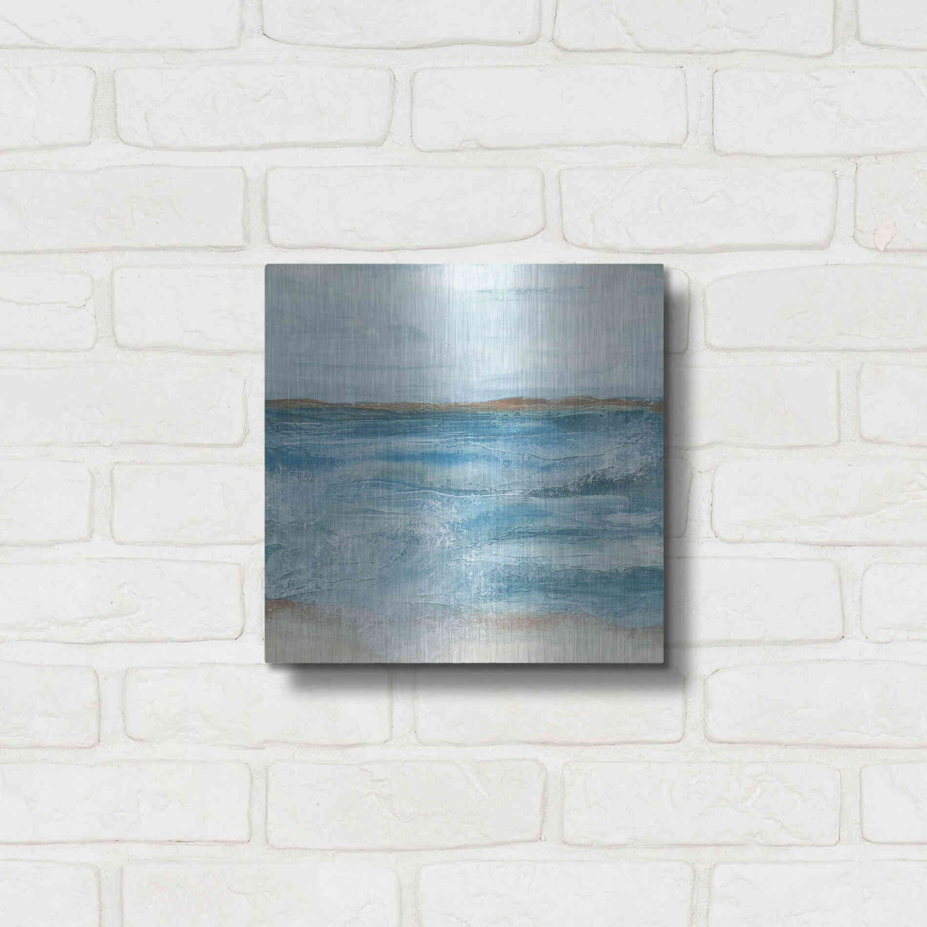 Luxe Metal Art 'Coastal V' by Chris Paschke, Metal Wall Art,12x12
