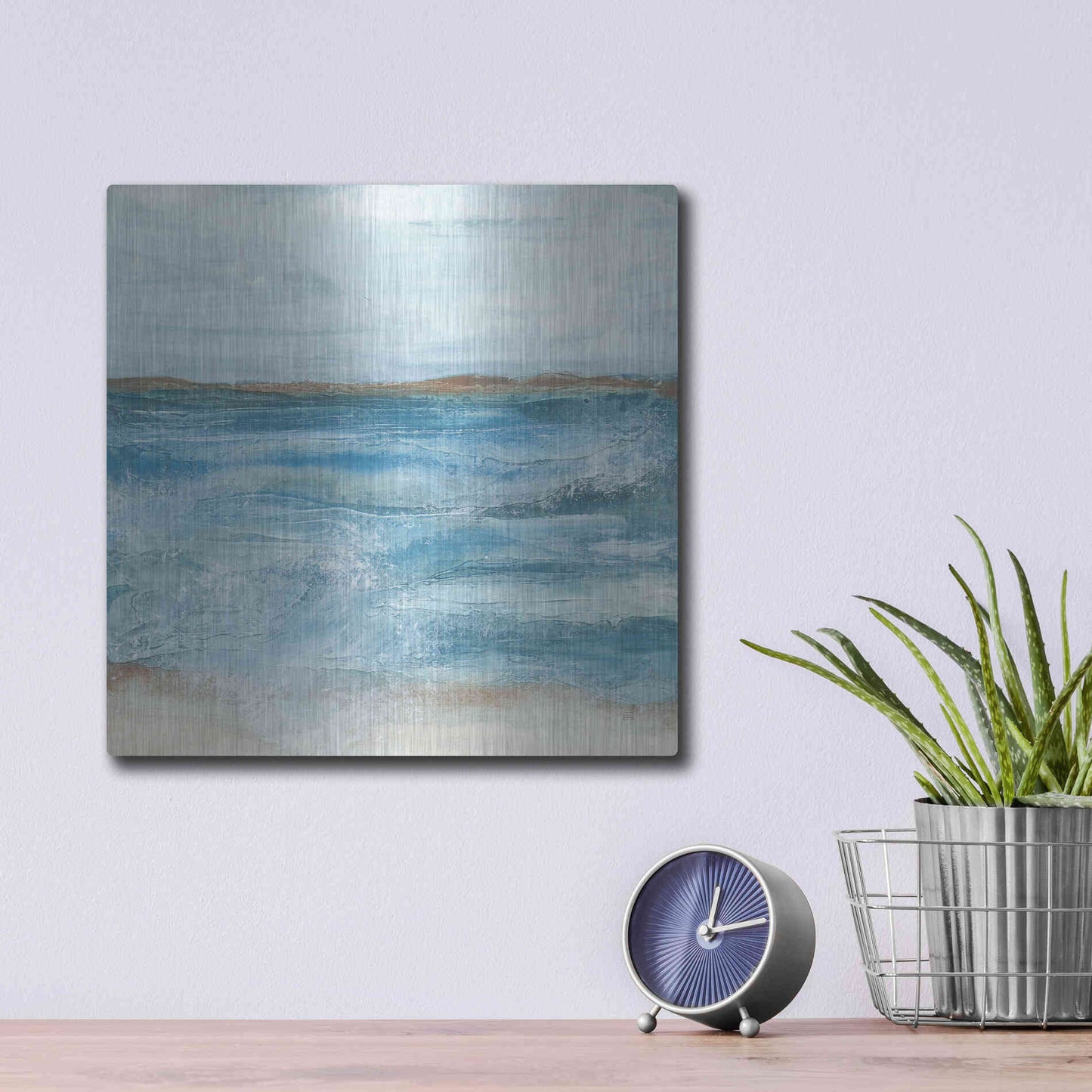 Luxe Metal Art 'Coastal V' by Chris Paschke, Metal Wall Art,12x12