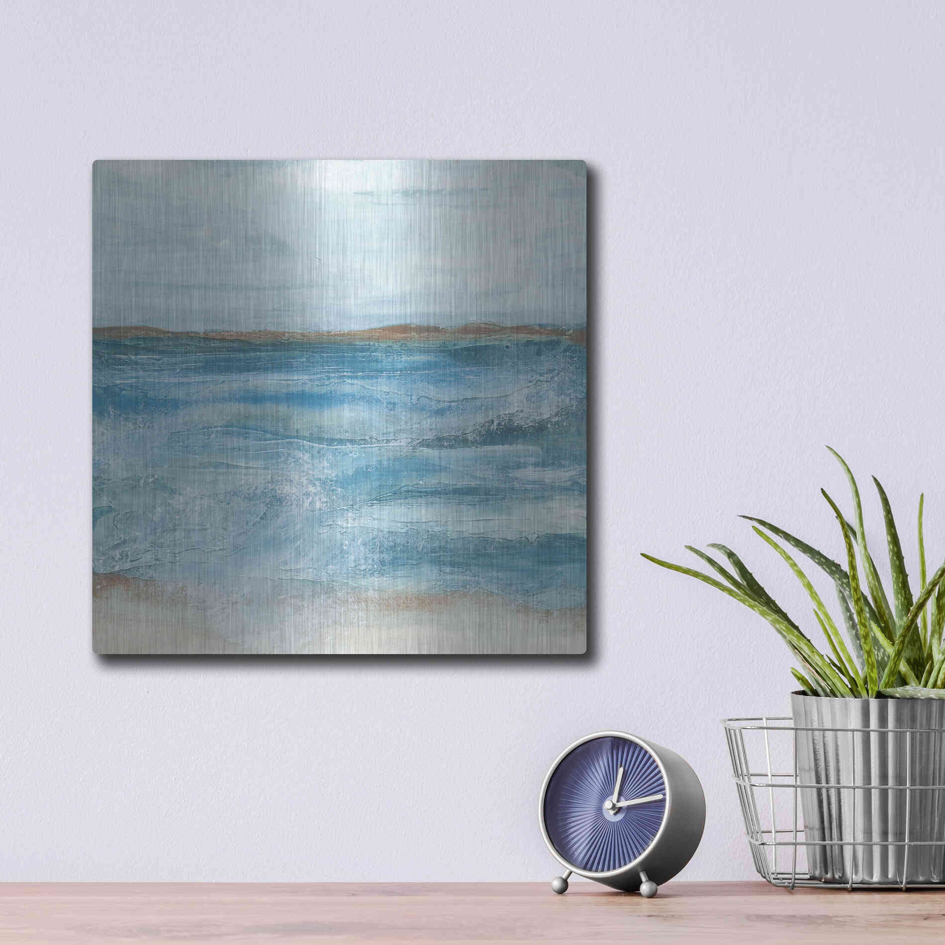 Luxe Metal Art 'Coastal V' by Chris Paschke, Metal Wall Art,12x12