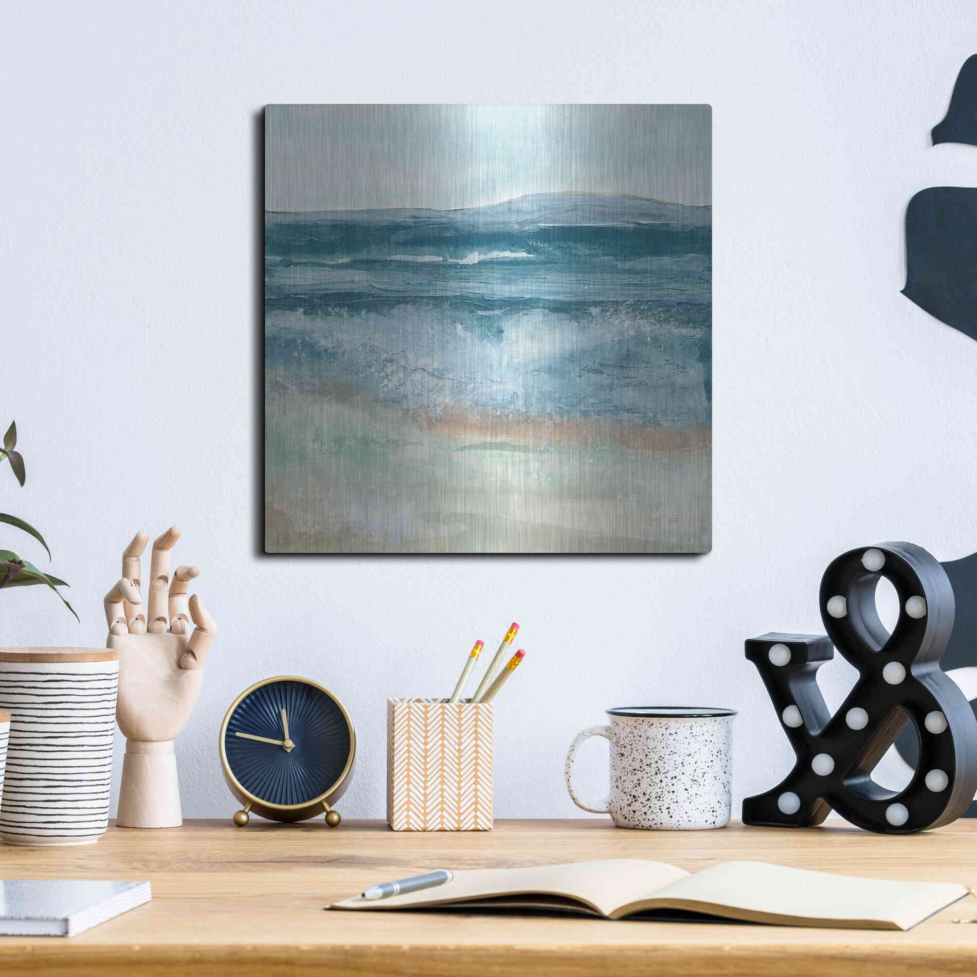 Luxe Metal Art 'Coastal VI' by Chris Paschke, Metal Wall Art,12x12