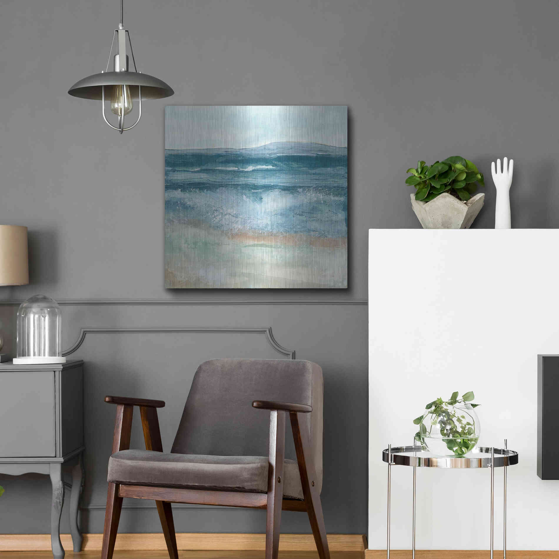 Luxe Metal Art 'Coastal VI' by Chris Paschke, Metal Wall Art,24x24