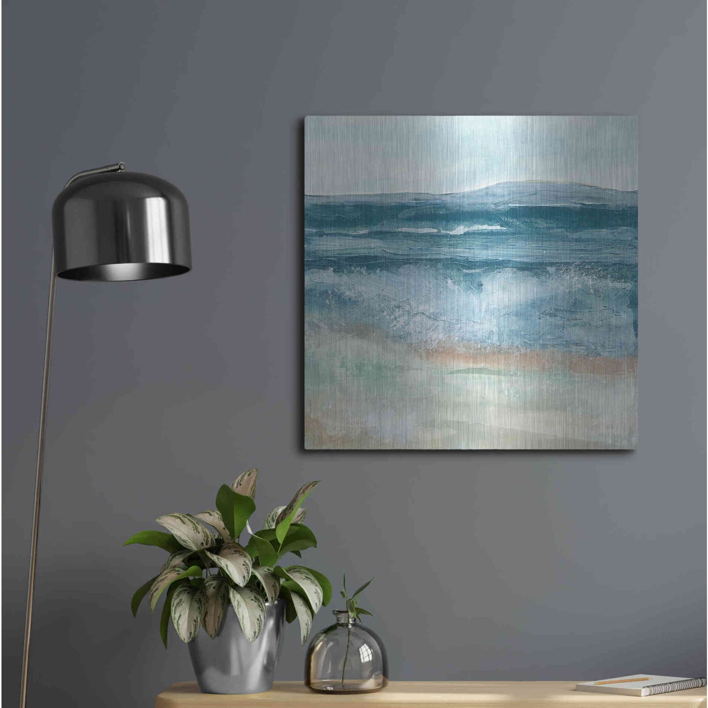Luxe Metal Art 'Coastal VI' by Chris Paschke, Metal Wall Art,24x24