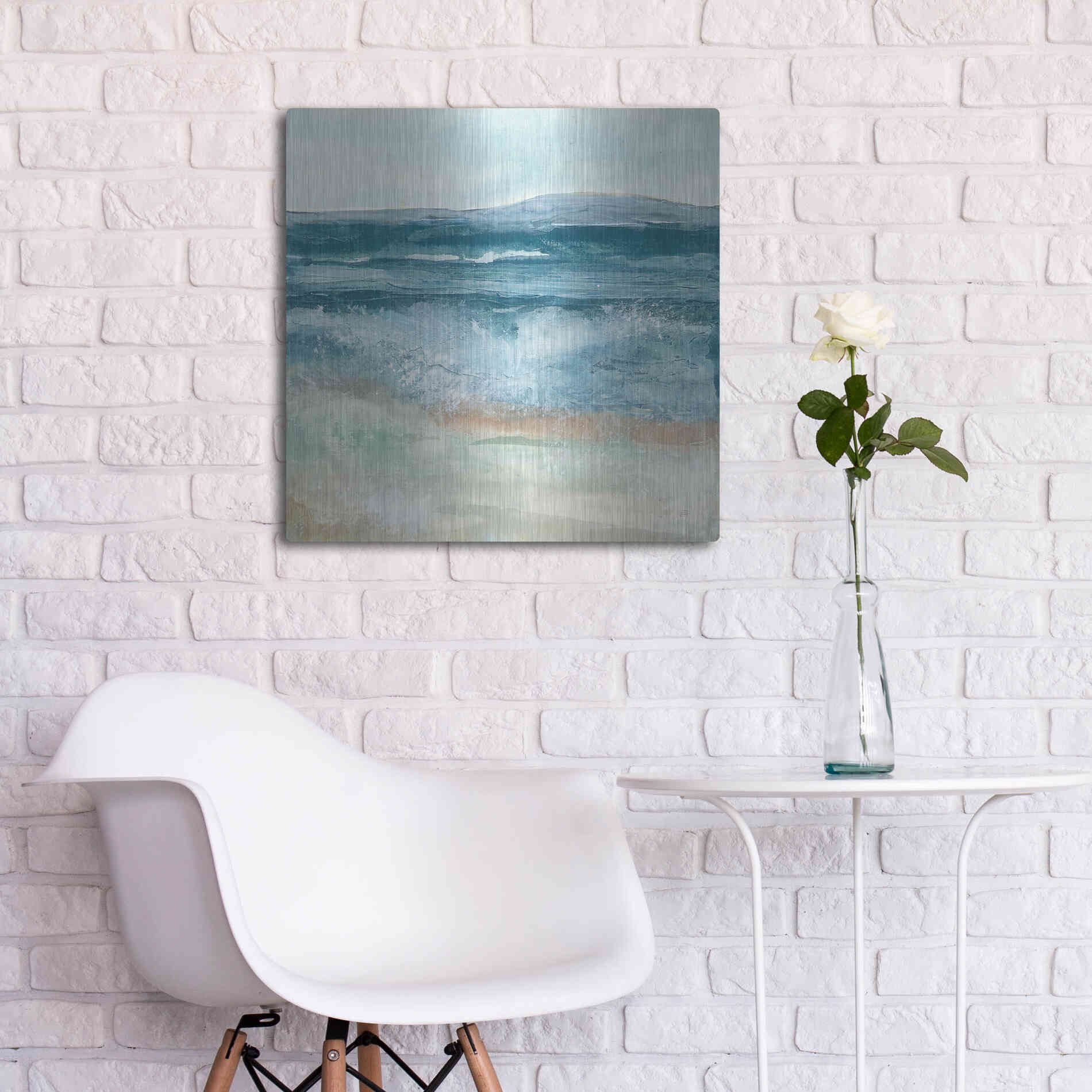 Luxe Metal Art 'Coastal VI' by Chris Paschke, Metal Wall Art,24x24