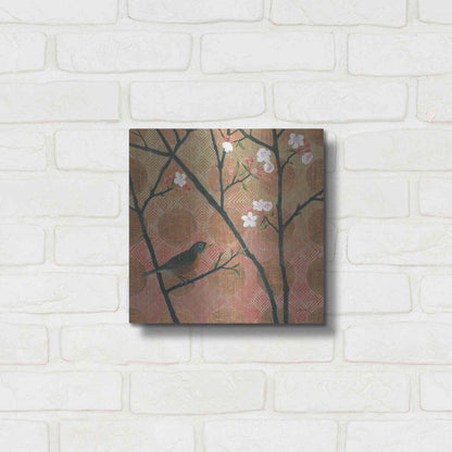 Luxe Metal Art 'Cherry Blossoms II' by Kathrine Lovell, Metal Wall Art,12x12