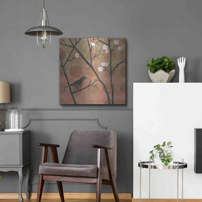 Luxe Metal Art 'Cherry Blossoms II' by Kathrine Lovell, Metal Wall Art,24x24