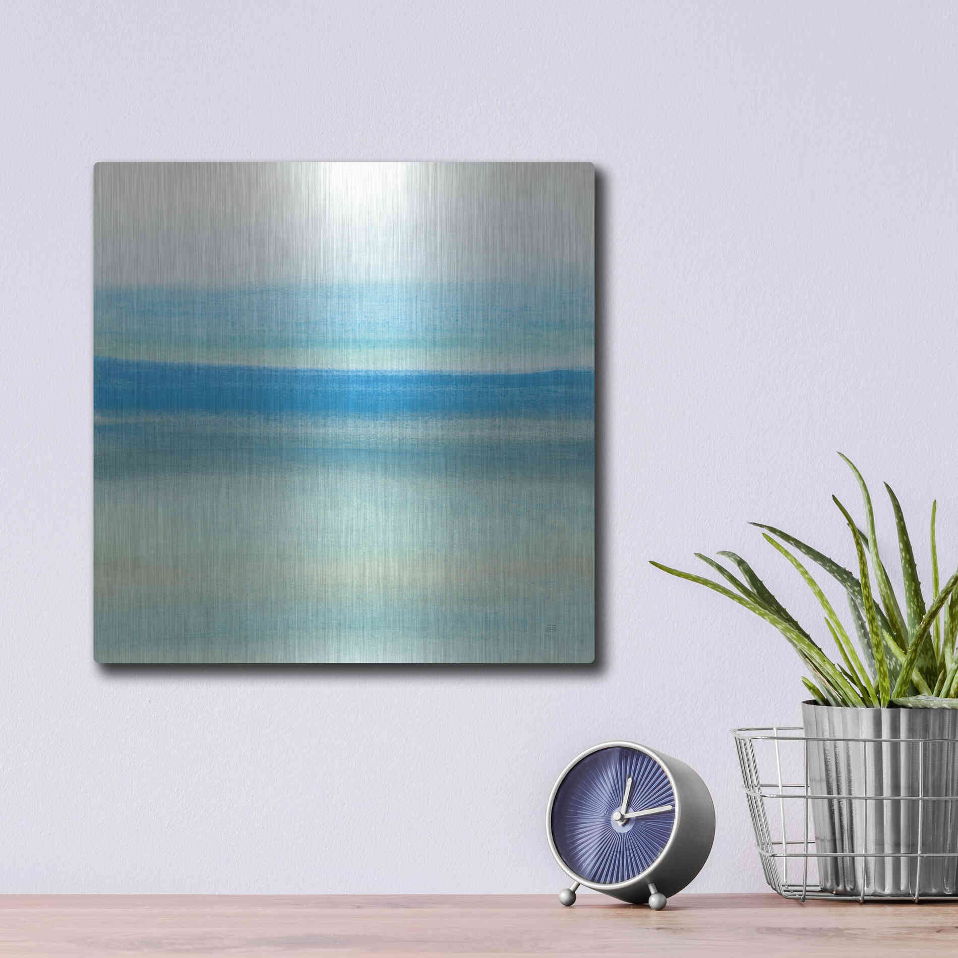 Luxe Metal Art 'Coastal Abstraction IV' by Chris Paschke, Metal Wall Art,12x12