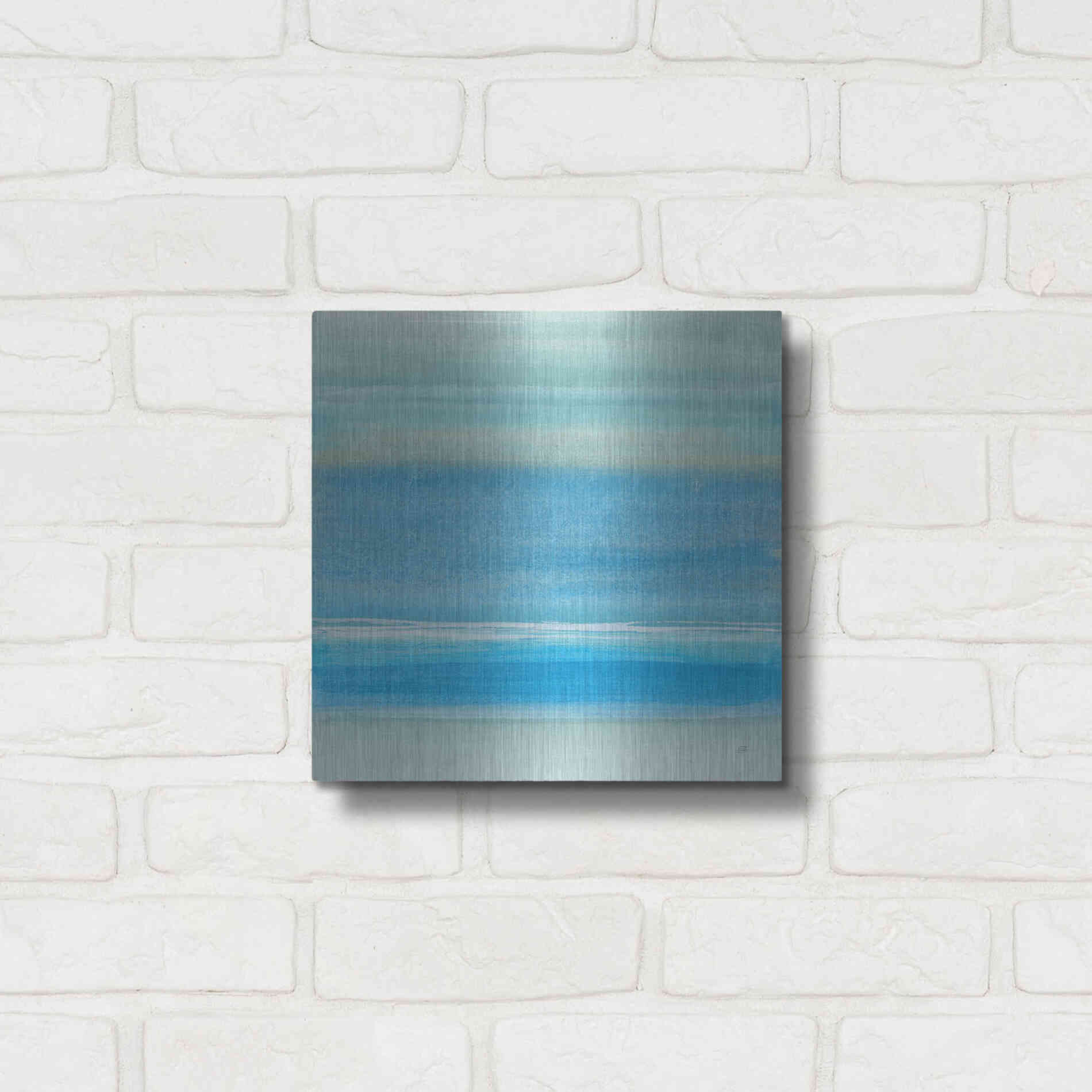 Luxe Metal Art 'Coastal Abstraction V' by Chris Paschke, Metal Wall Art,12x12