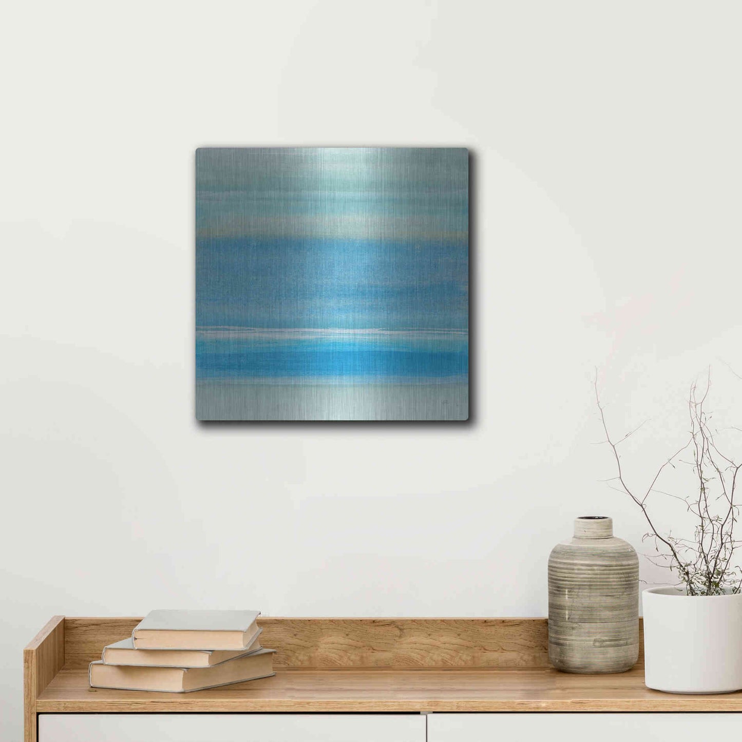 Luxe Metal Art 'Coastal Abstraction V' by Chris Paschke, Metal Wall Art,12x12