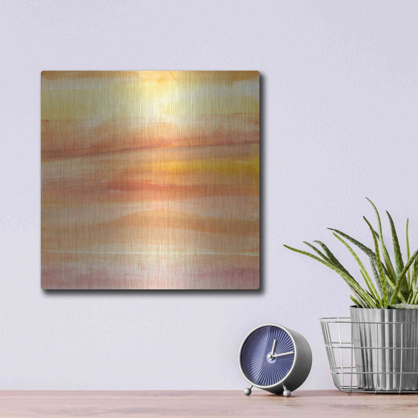 Luxe Metal Art 'Golden Sands I' by Chris Paschke, Metal Wall Art,12x12
