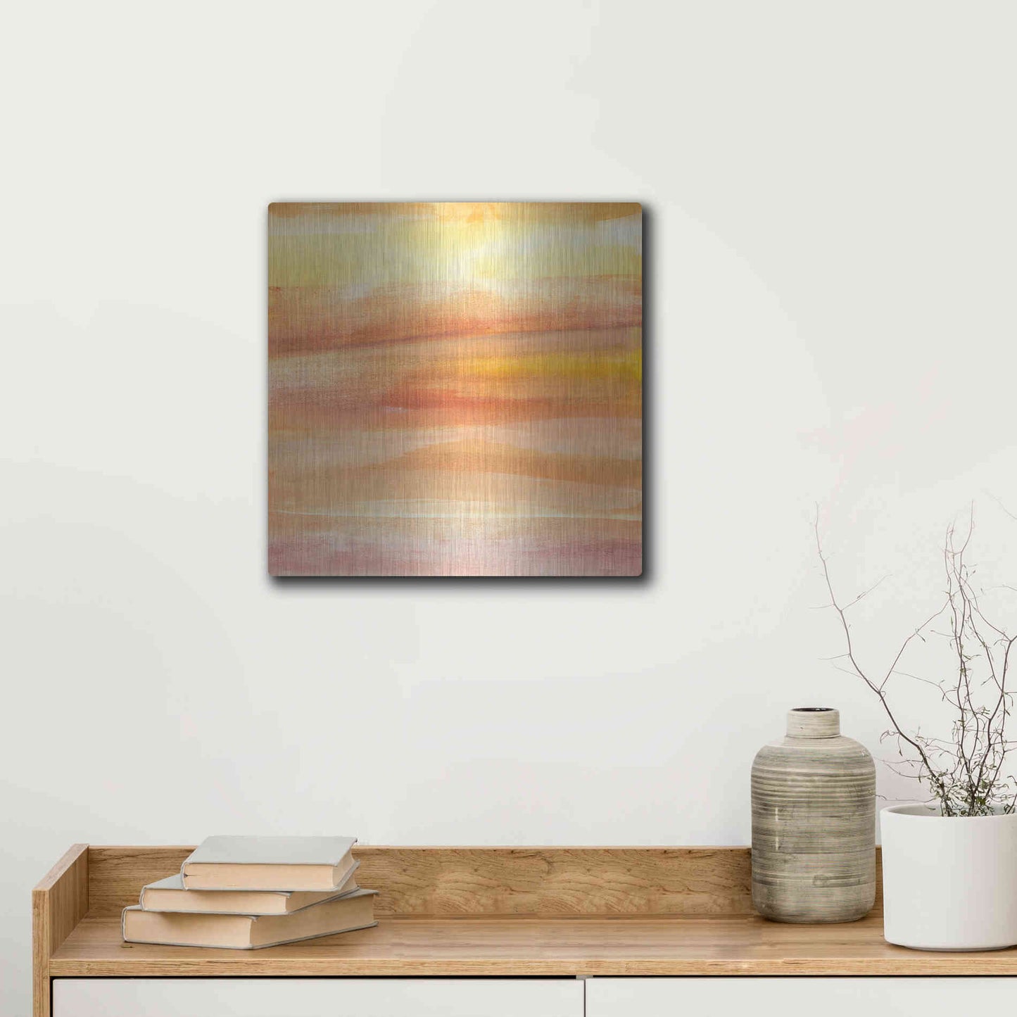 Luxe Metal Art 'Golden Sands I' by Chris Paschke, Metal Wall Art,12x12