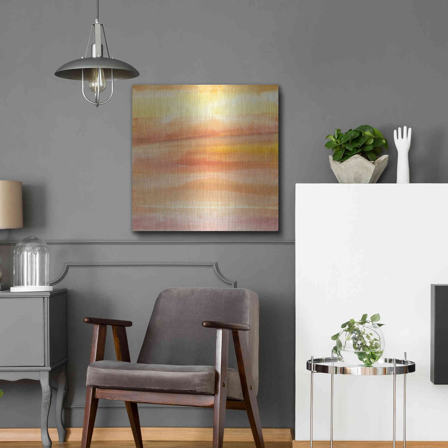 Luxe Metal Art 'Golden Sands I' by Chris Paschke, Metal Wall Art,24x24