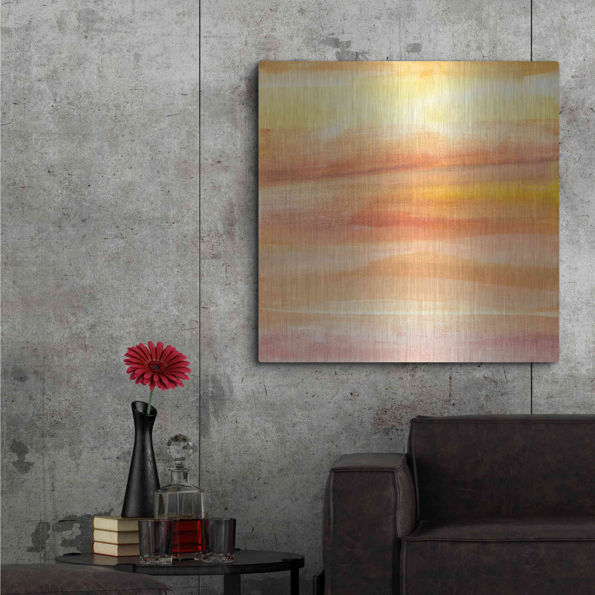 Luxe Metal Art 'Golden Sands I' by Chris Paschke, Metal Wall Art,36x36