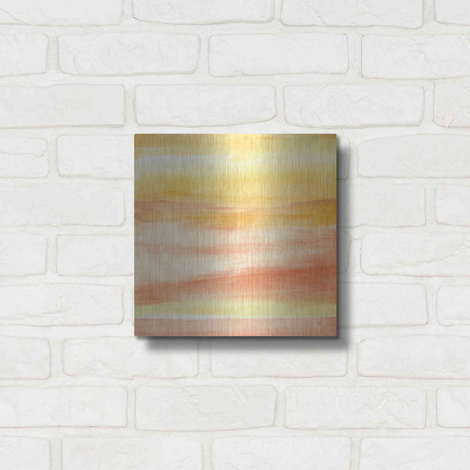 Luxe Metal Art 'Golden Sands II' by Chris Paschke, Metal Wall Art,12x12