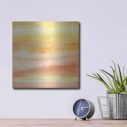 Luxe Metal Art 'Golden Sands II' by Chris Paschke, Metal Wall Art,12x12