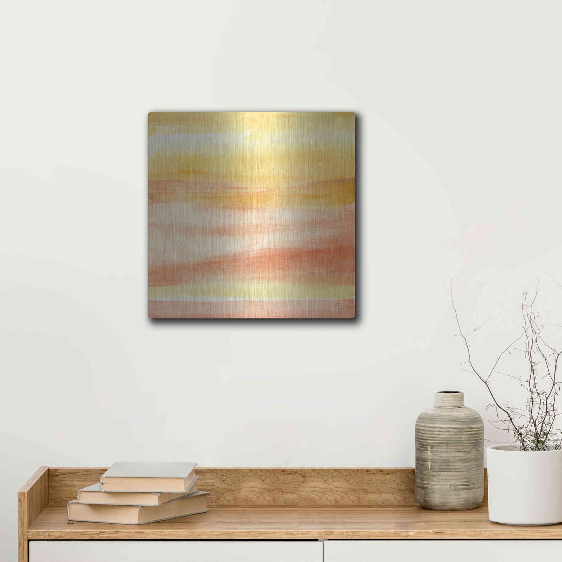 Luxe Metal Art 'Golden Sands II' by Chris Paschke, Metal Wall Art,12x12