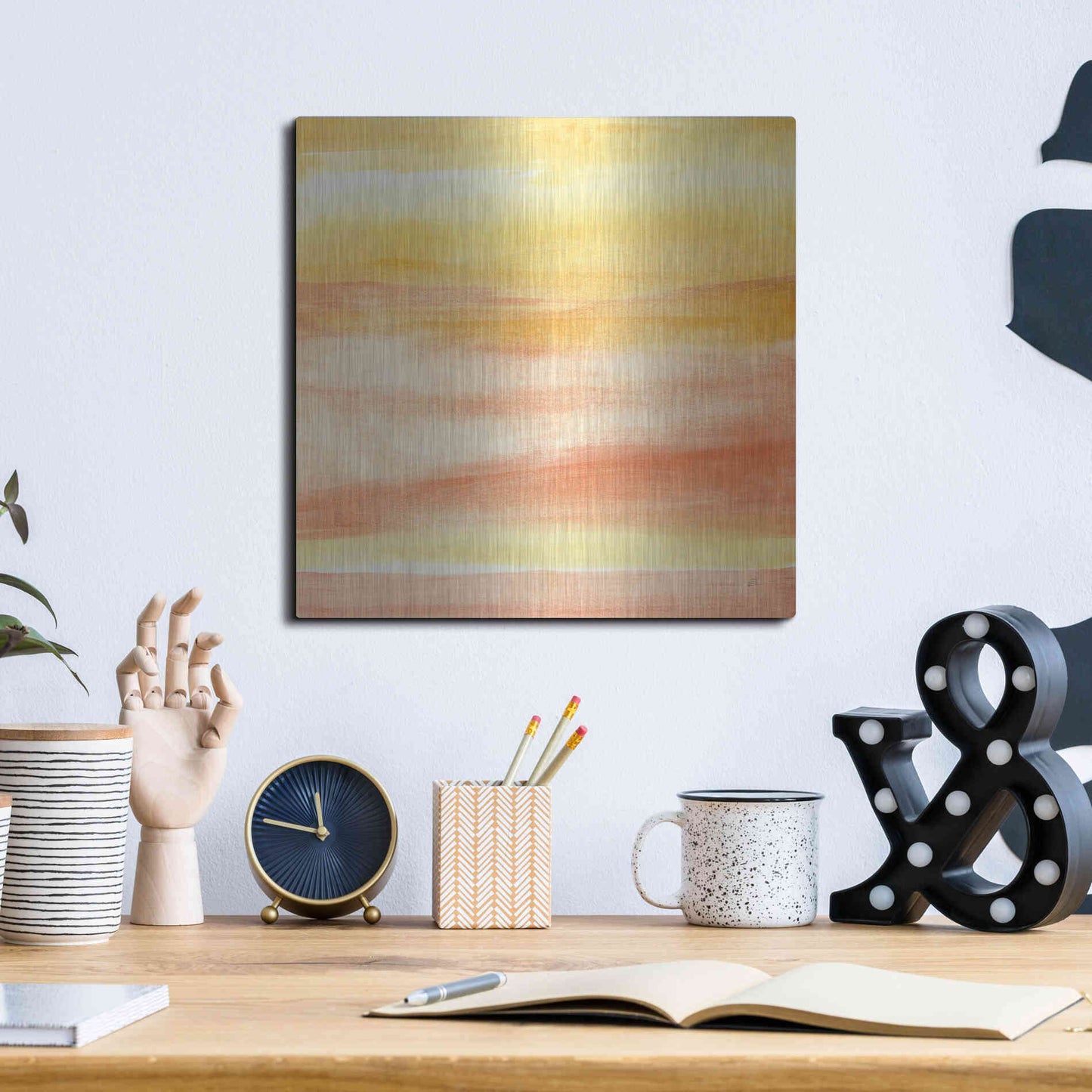 Luxe Metal Art 'Golden Sands II' by Chris Paschke, Metal Wall Art,12x12