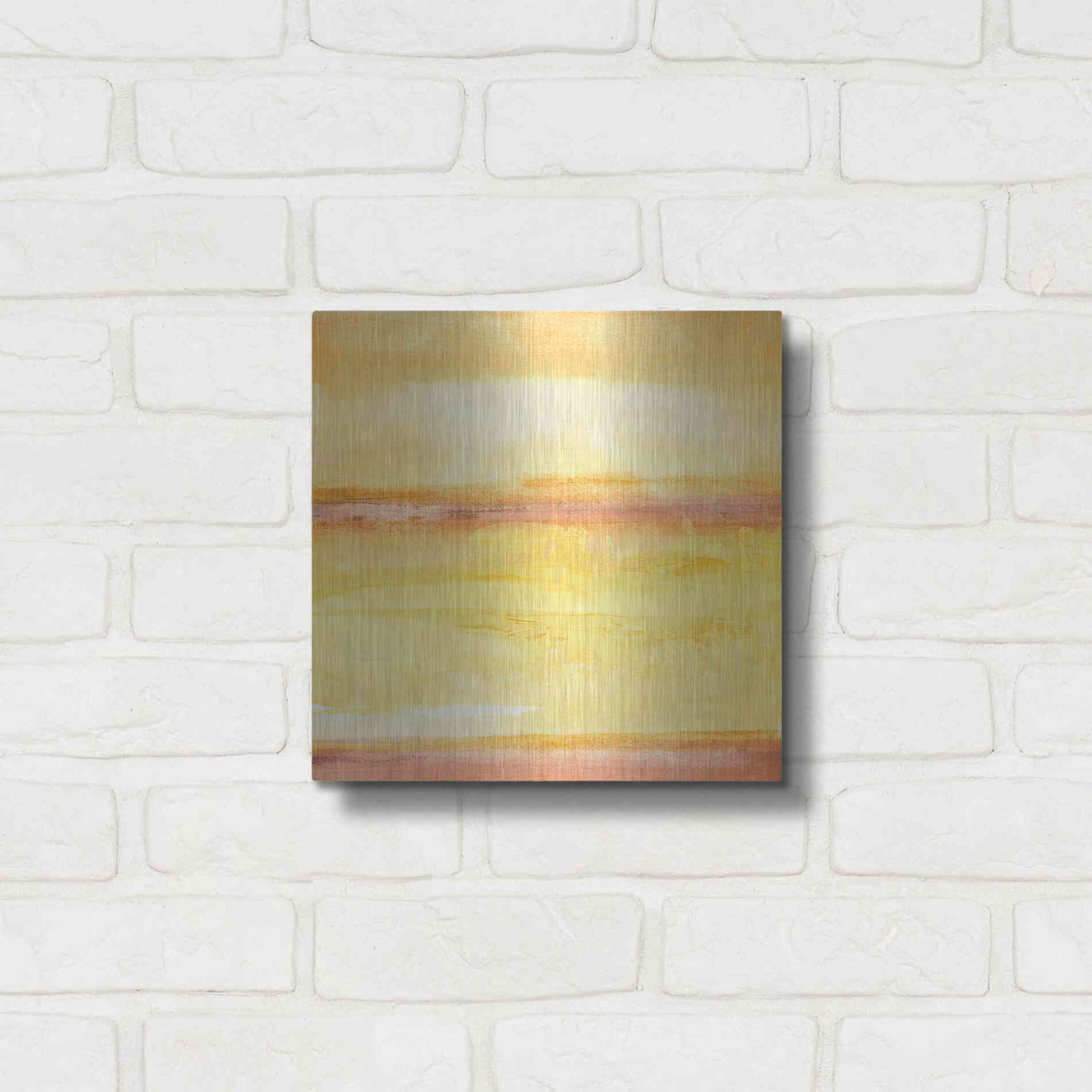 Luxe Metal Art 'Golden Sands III' by Chris Paschke, Metal Wall Art,12x12