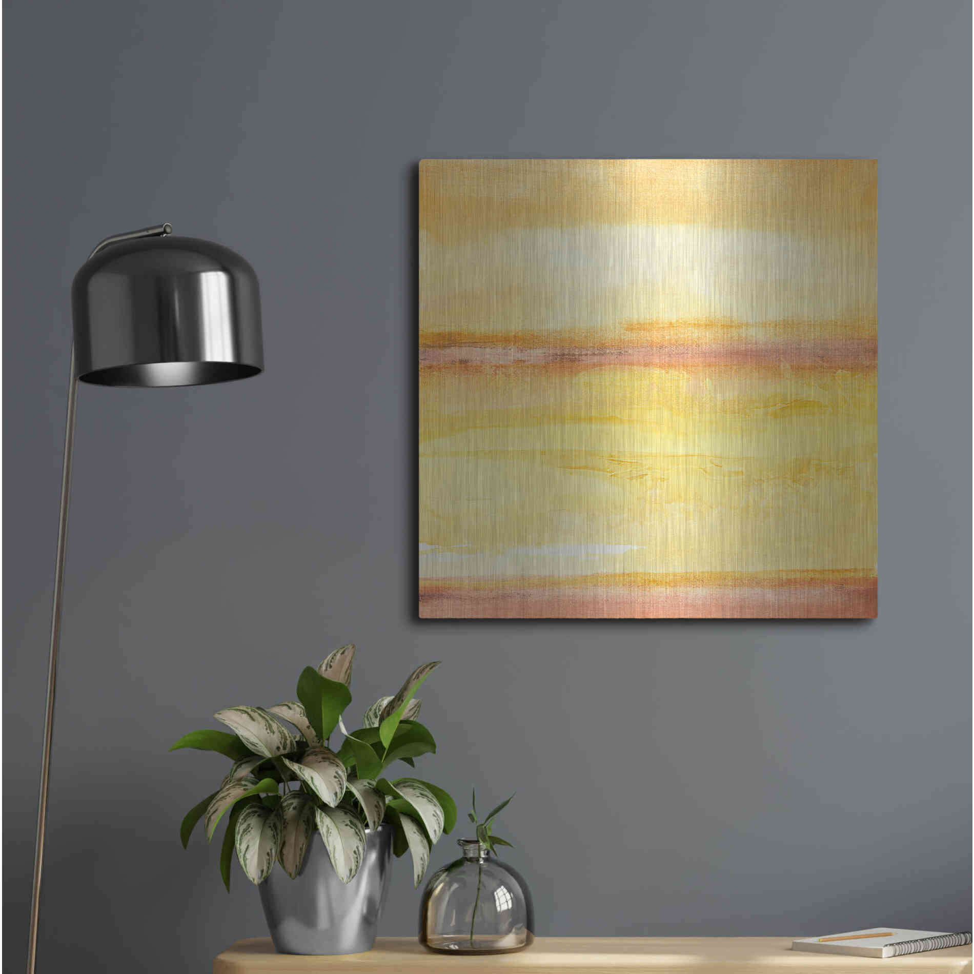 Luxe Metal Art 'Golden Sands III' by Chris Paschke, Metal Wall Art,24x24