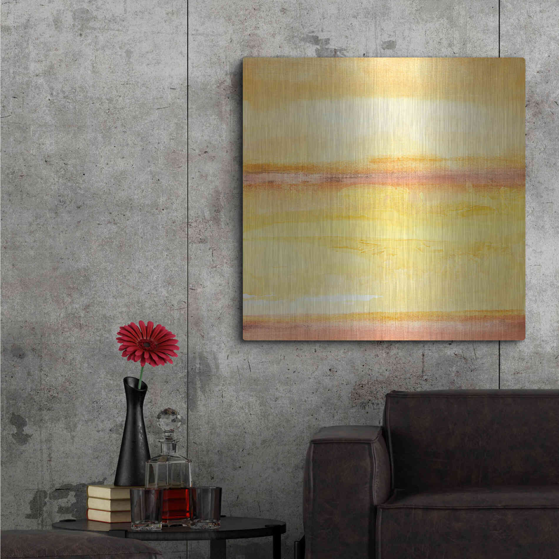 Luxe Metal Art 'Golden Sands III' by Chris Paschke, Metal Wall Art,36x36