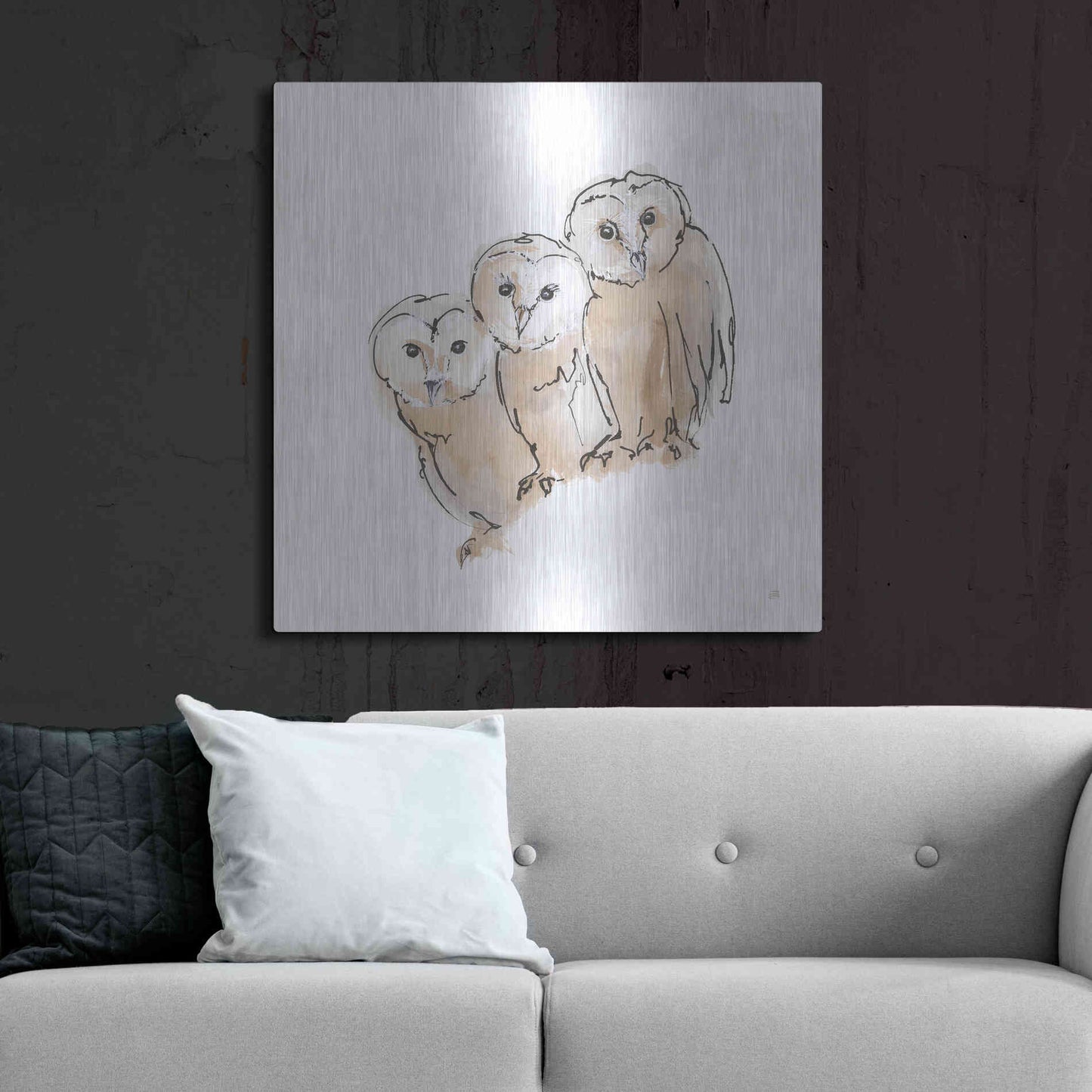 Luxe Metal Art 'Barn Owl III' by Chris Paschke, Metal Wall Art,36x36