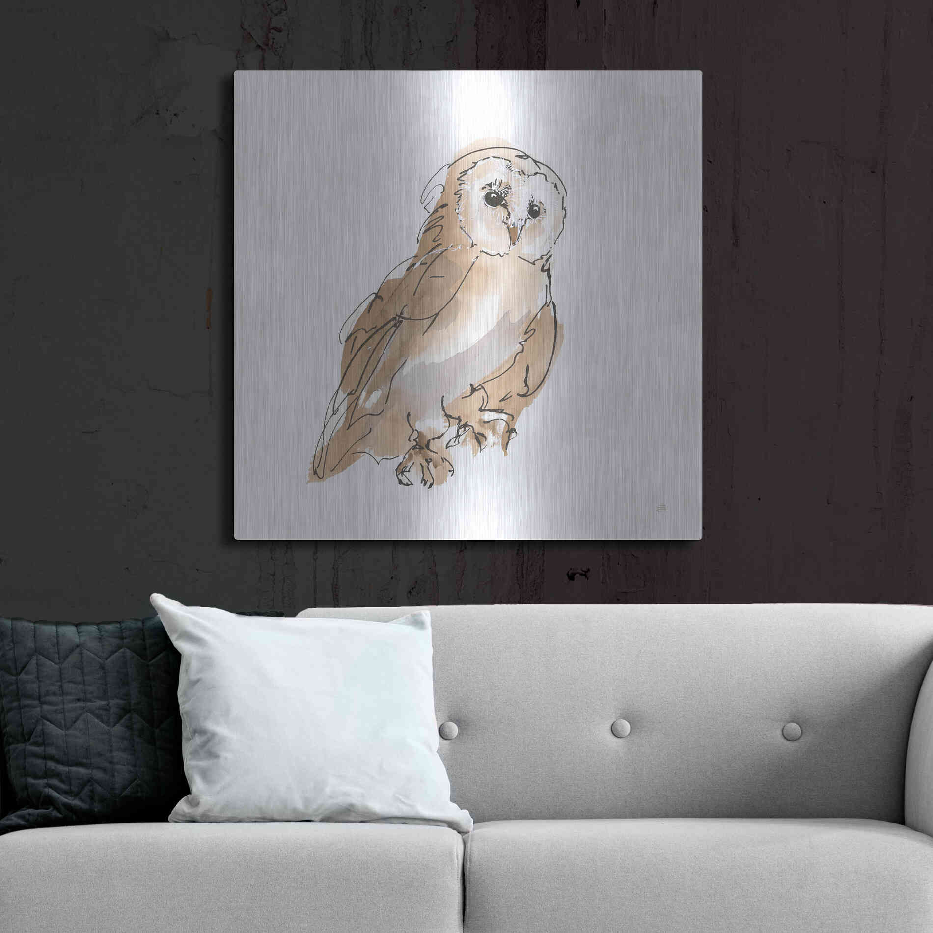 Luxe Metal Art 'Barn Owl IV' by Chris Paschke, Metal Wall Art,36x36