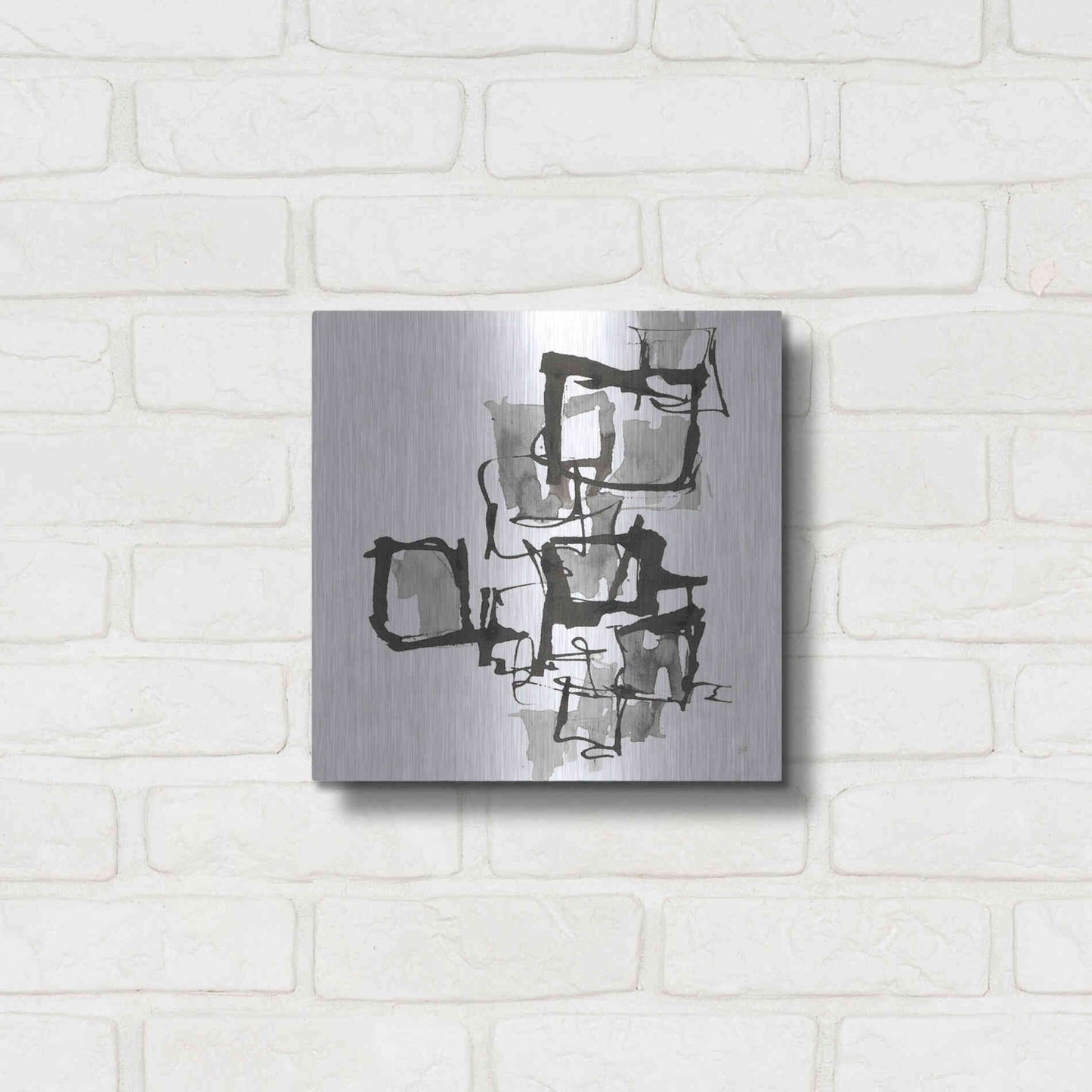 Luxe Metal Art 'Boxed In I' by Chris Paschke, Metal Wall Art,12x12